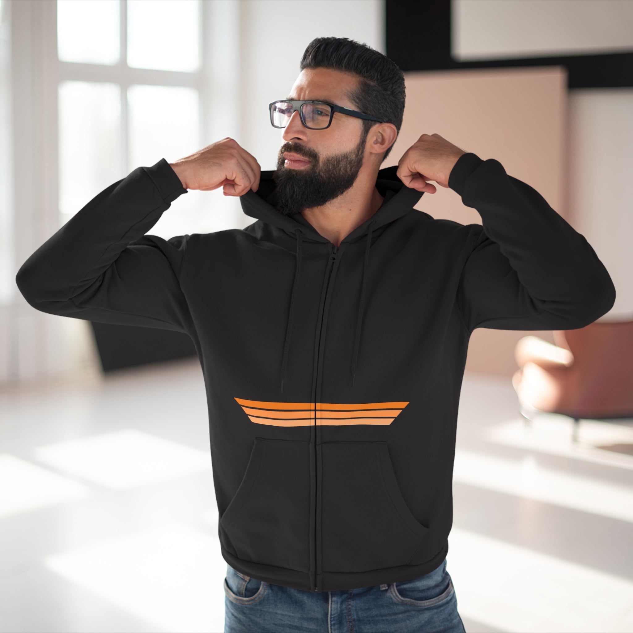 Unisex Hooded Zip Sweatshirt - Mango KUSH