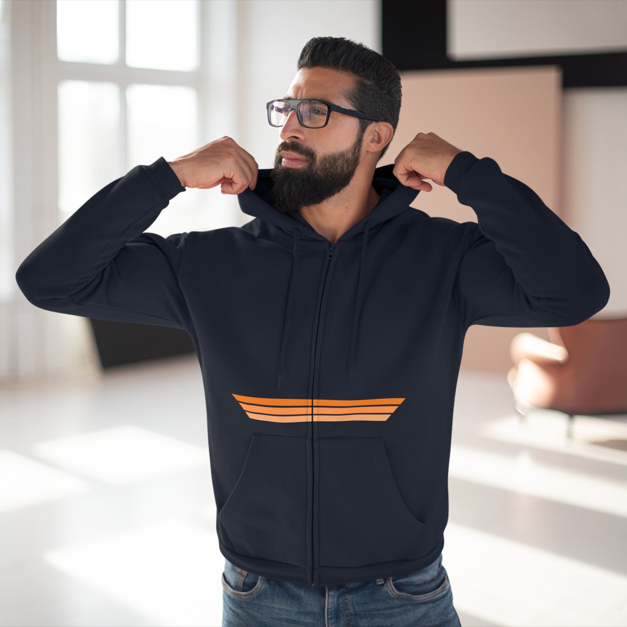Unisex Hooded Zip Sweatshirt - Mango KUSH