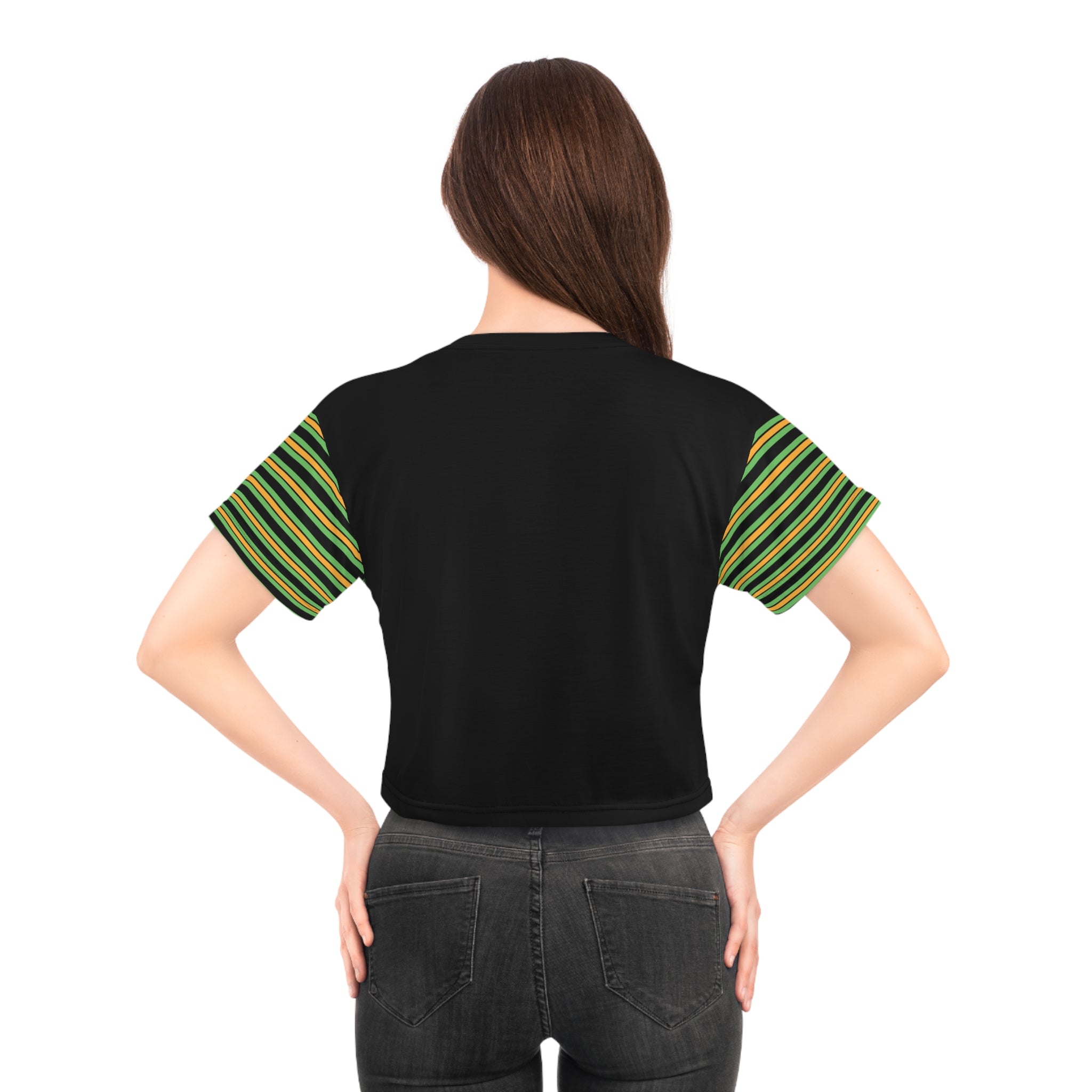 BLACK AOP Crop Tee - SAUCE