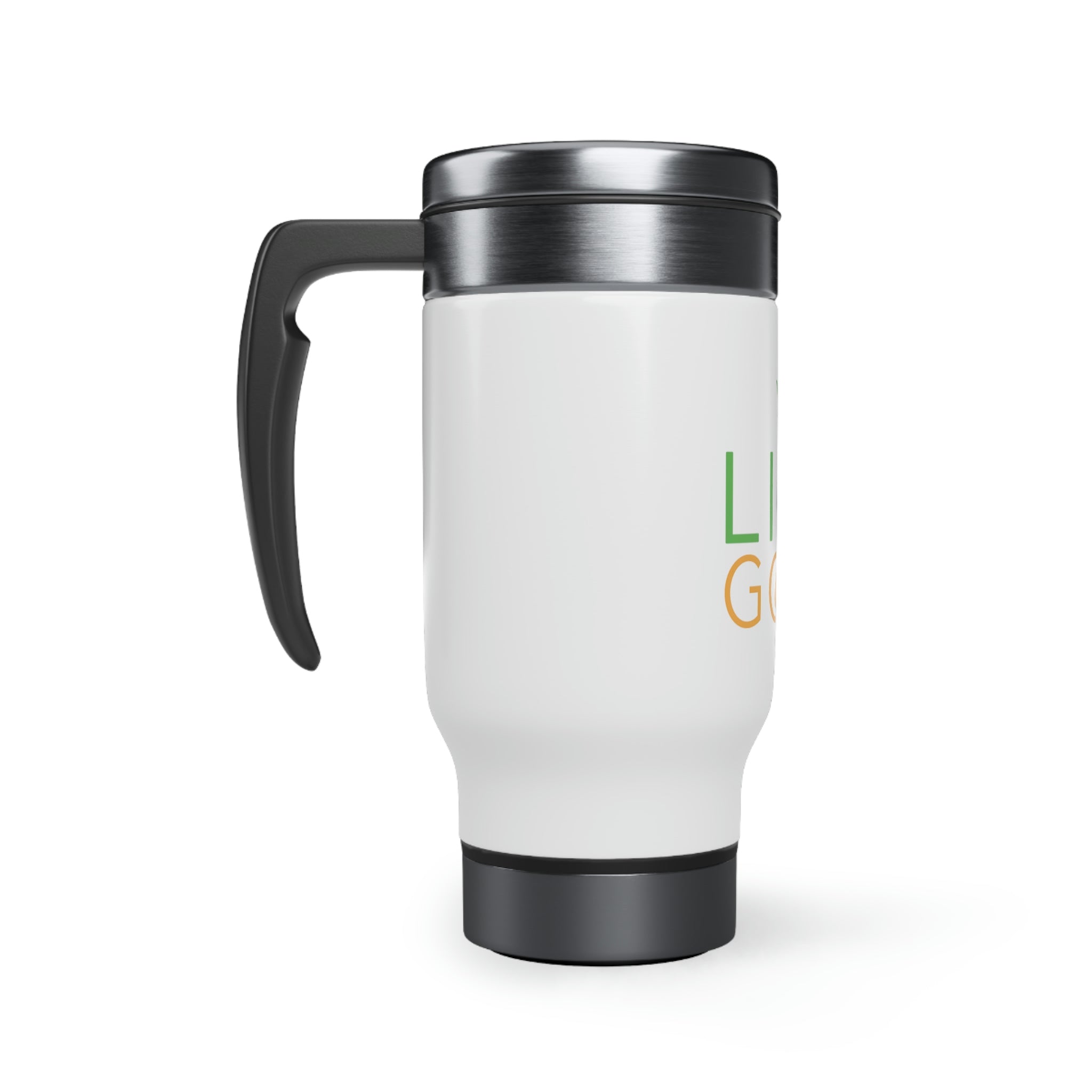 Stainless Steel Travel Mug with Handle, 14oz - GOLD