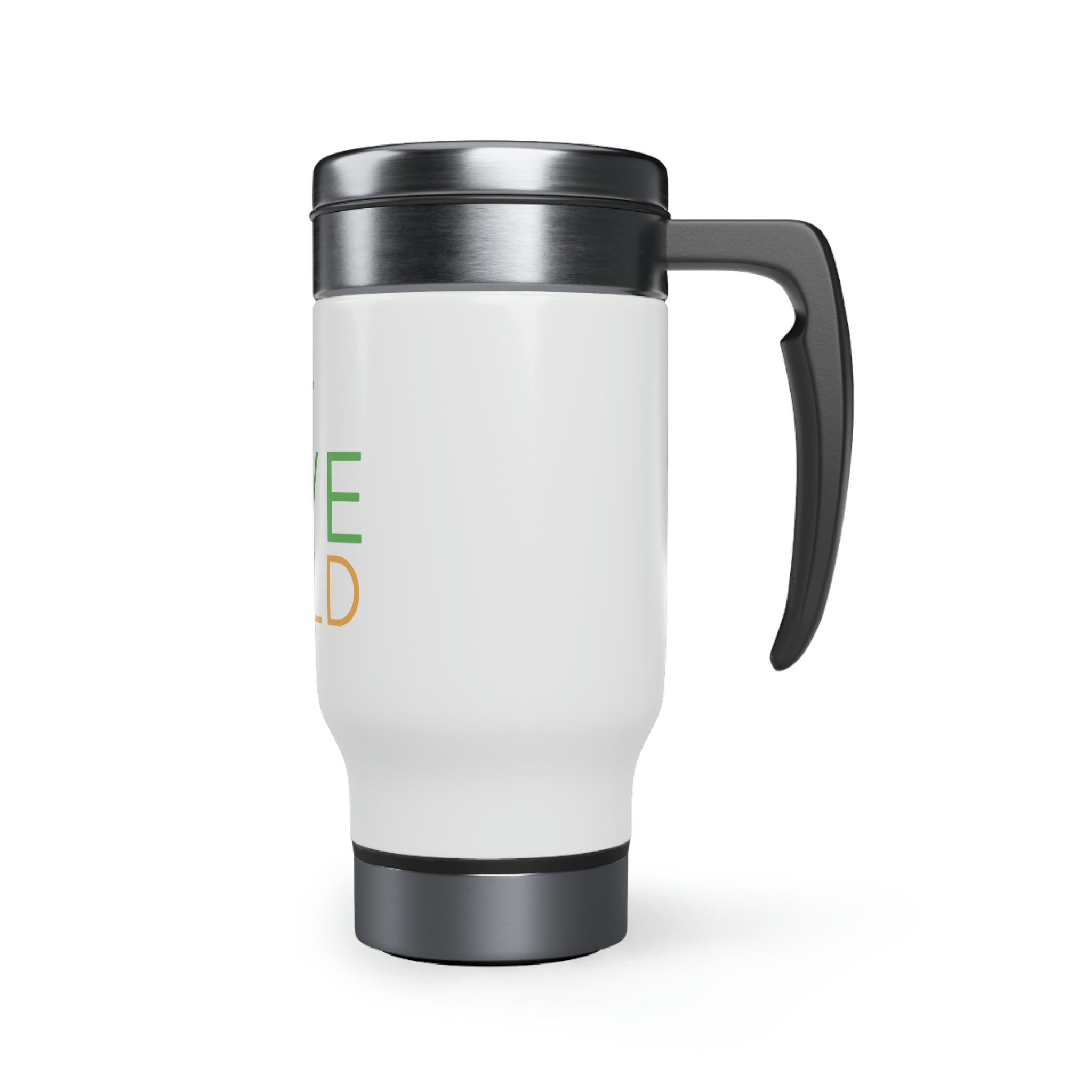 Stainless Steel Travel Mug with Handle, 14oz - GOLD