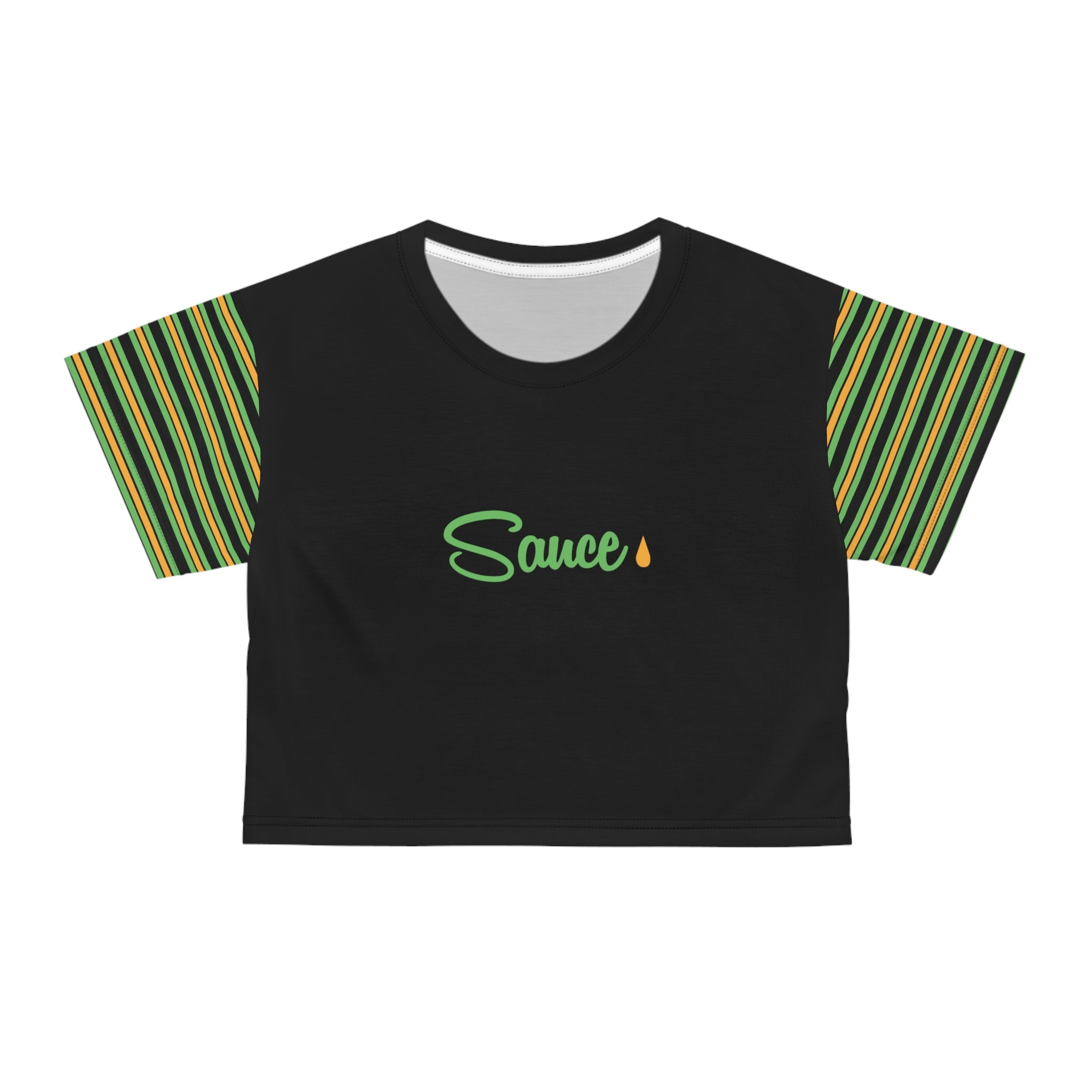 BLACK AOP Crop Tee - SAUCE