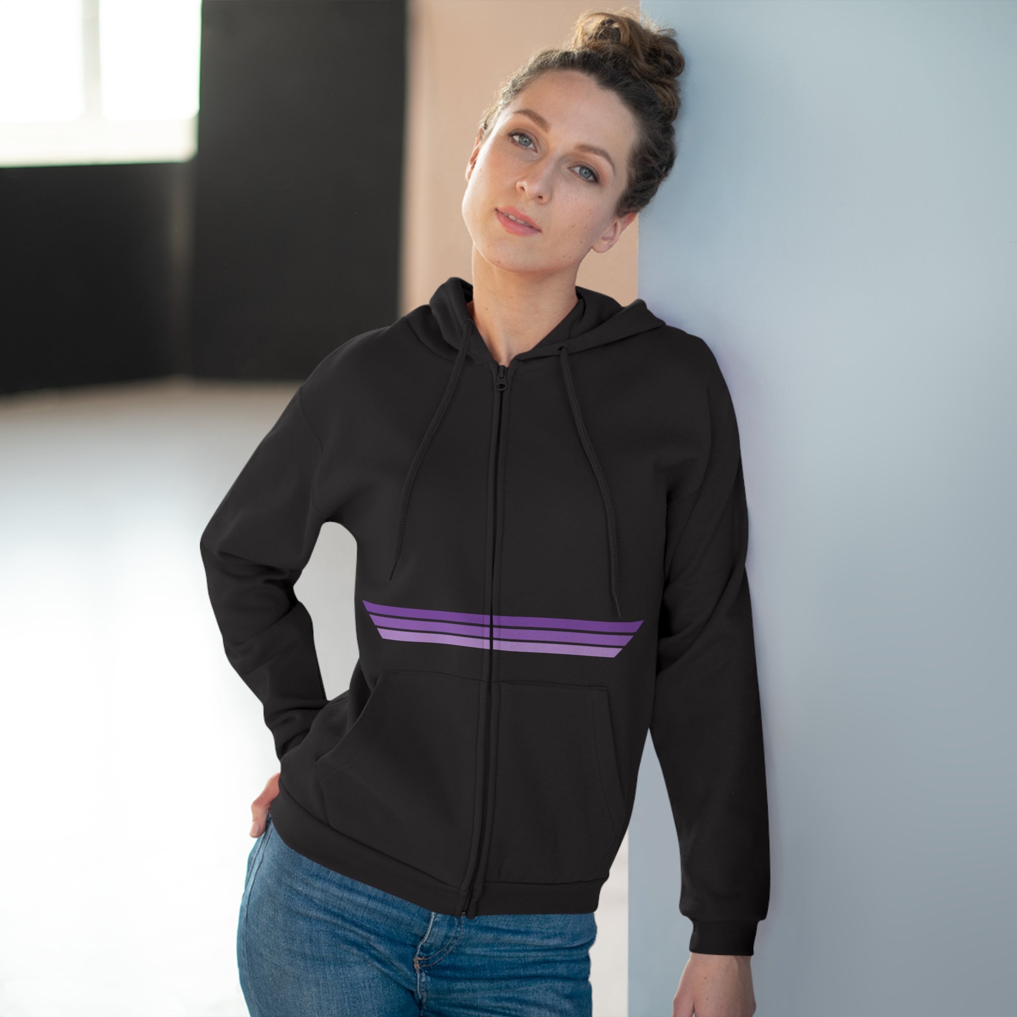 Unisex Hooded Zip Sweatshirt - Grape Ape
