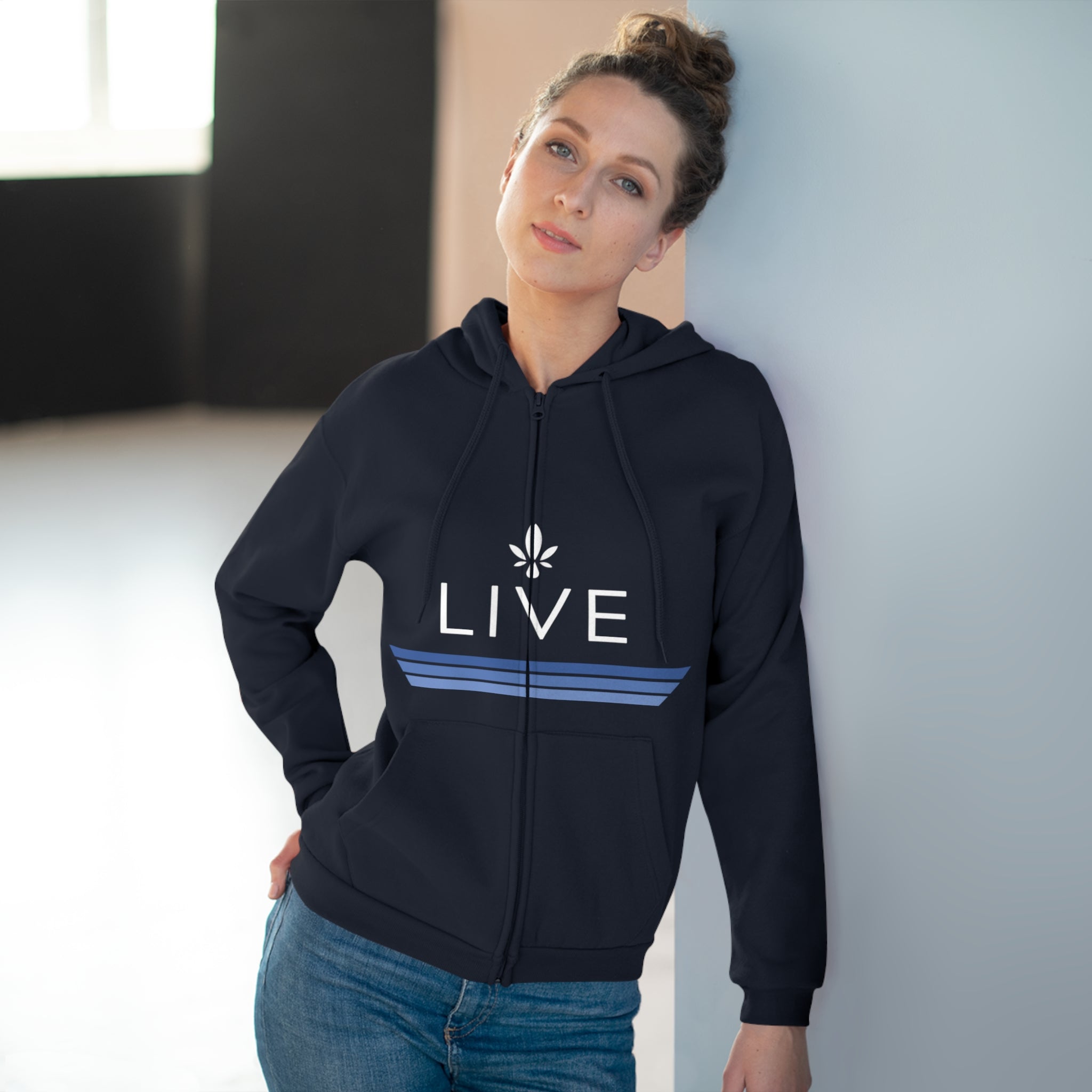 Unisex Hooded Zip Sweatshirt - Blueberry KUSH