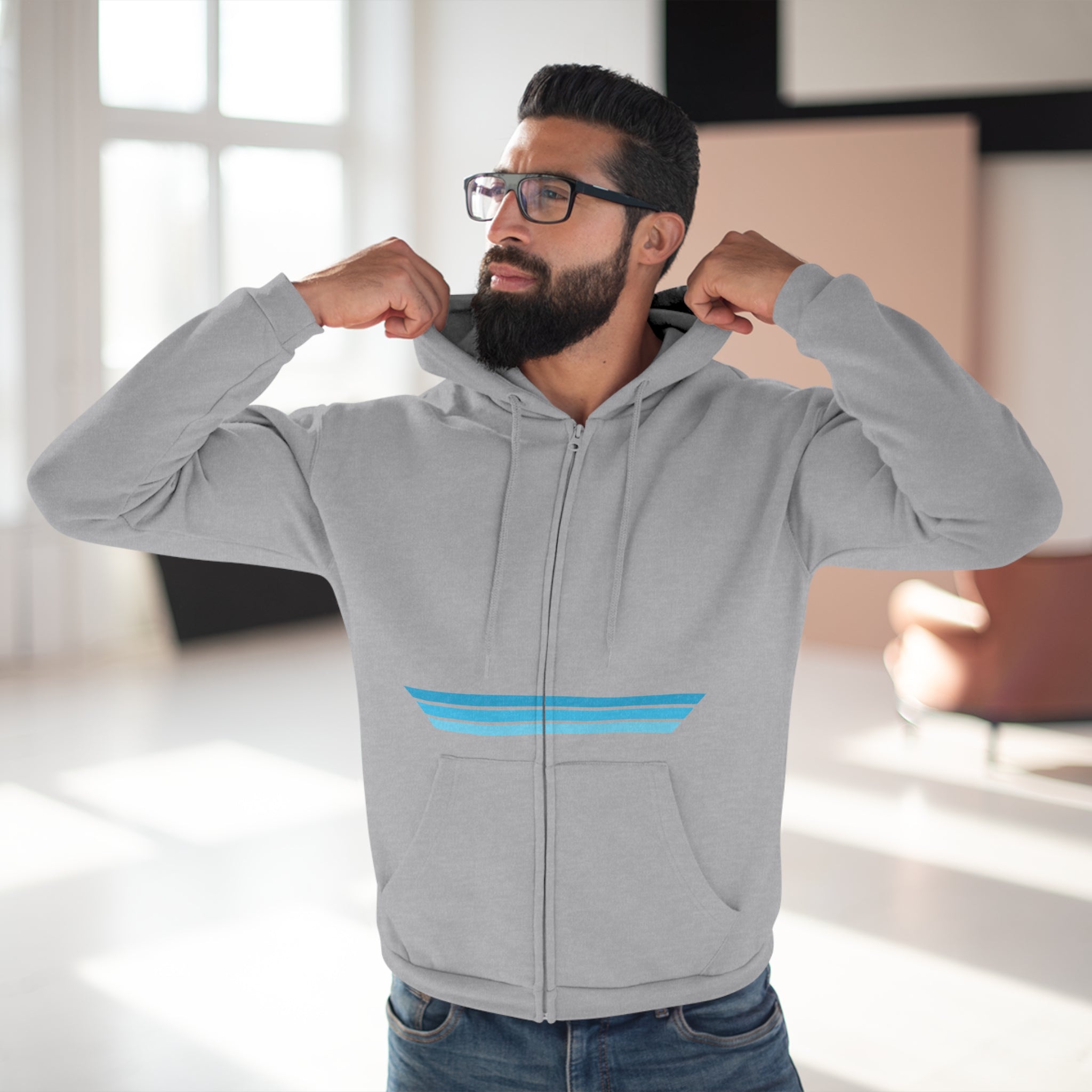 Unisex Hooded Zip Sweatshirt - Cotton Candy