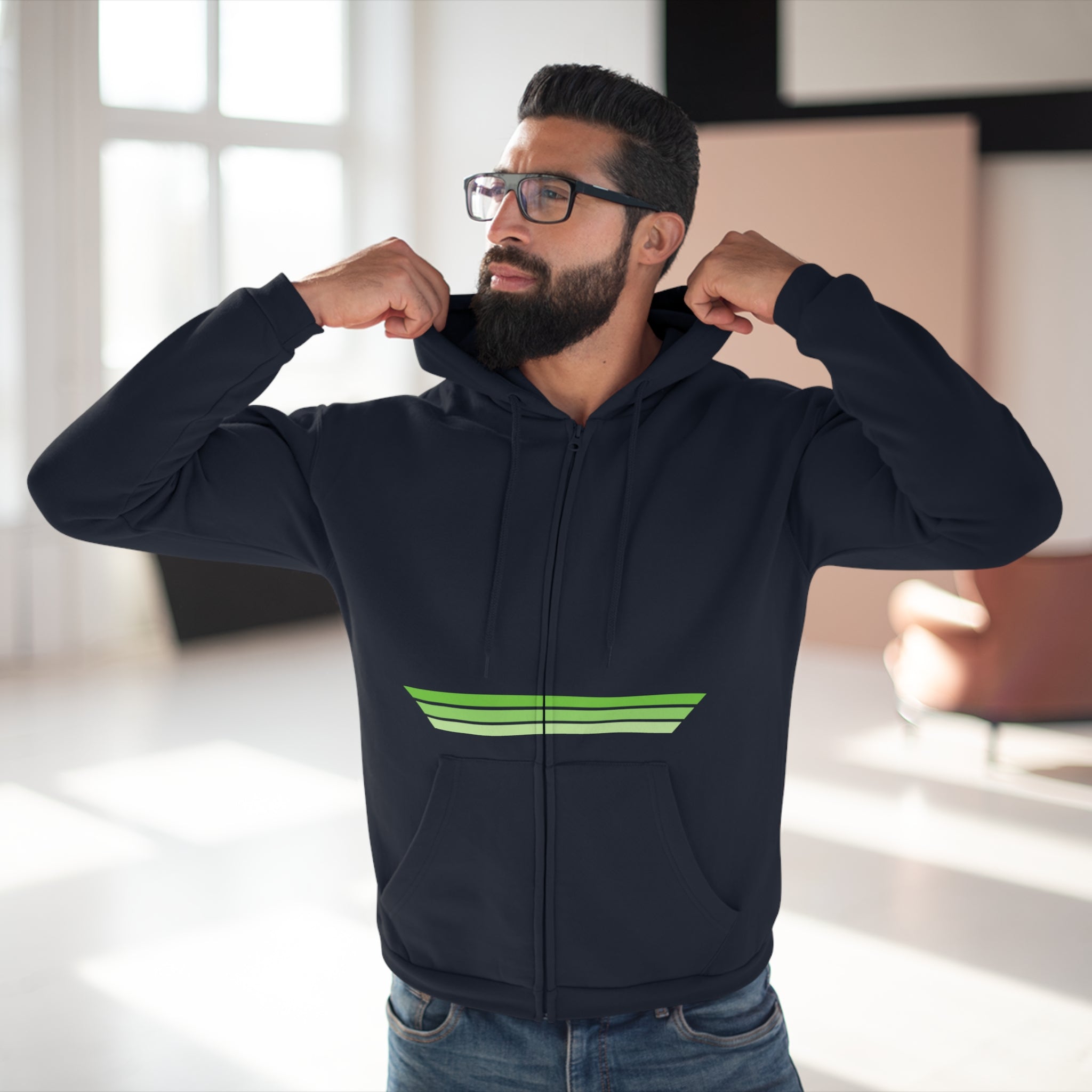 Unisex Hooded Zip Sweatshirt - Lime OG