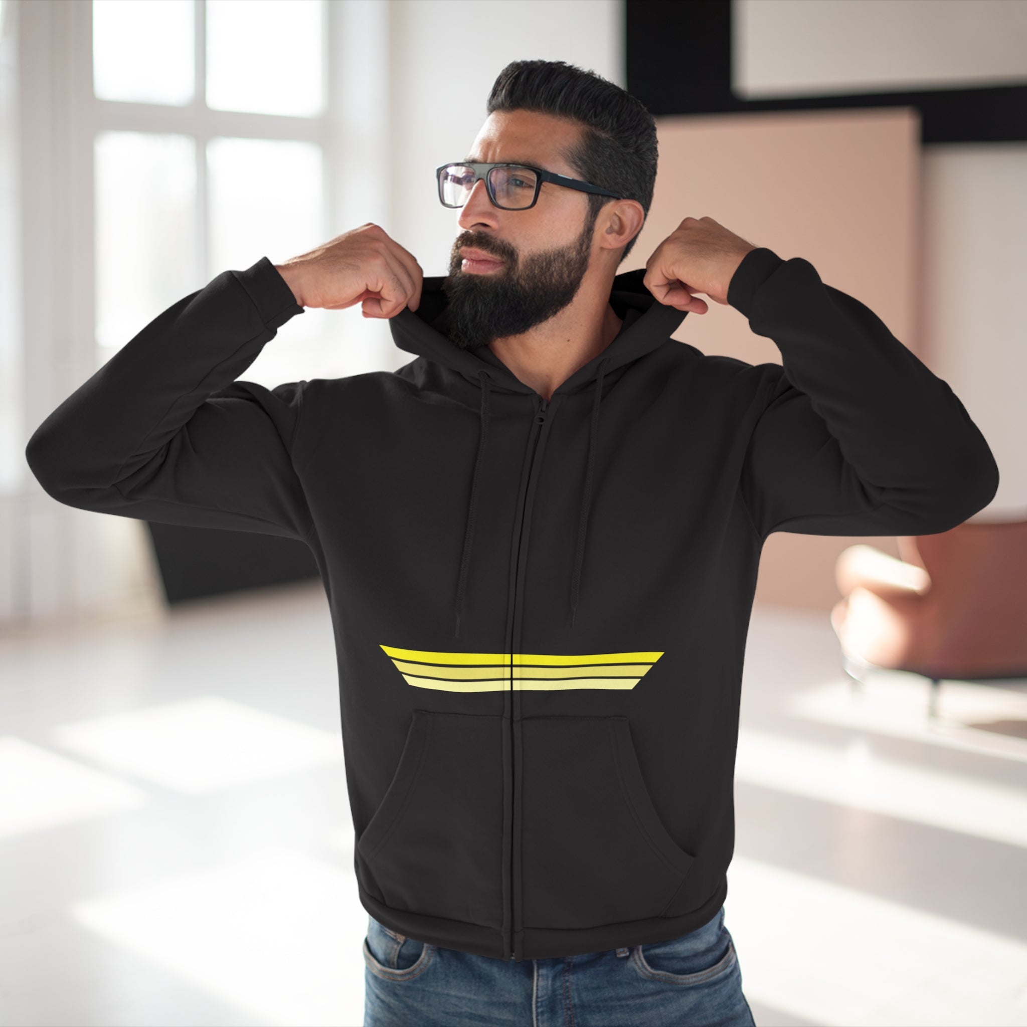 Unisex Hooded Zip Sweatshirt - Lemon Skunk