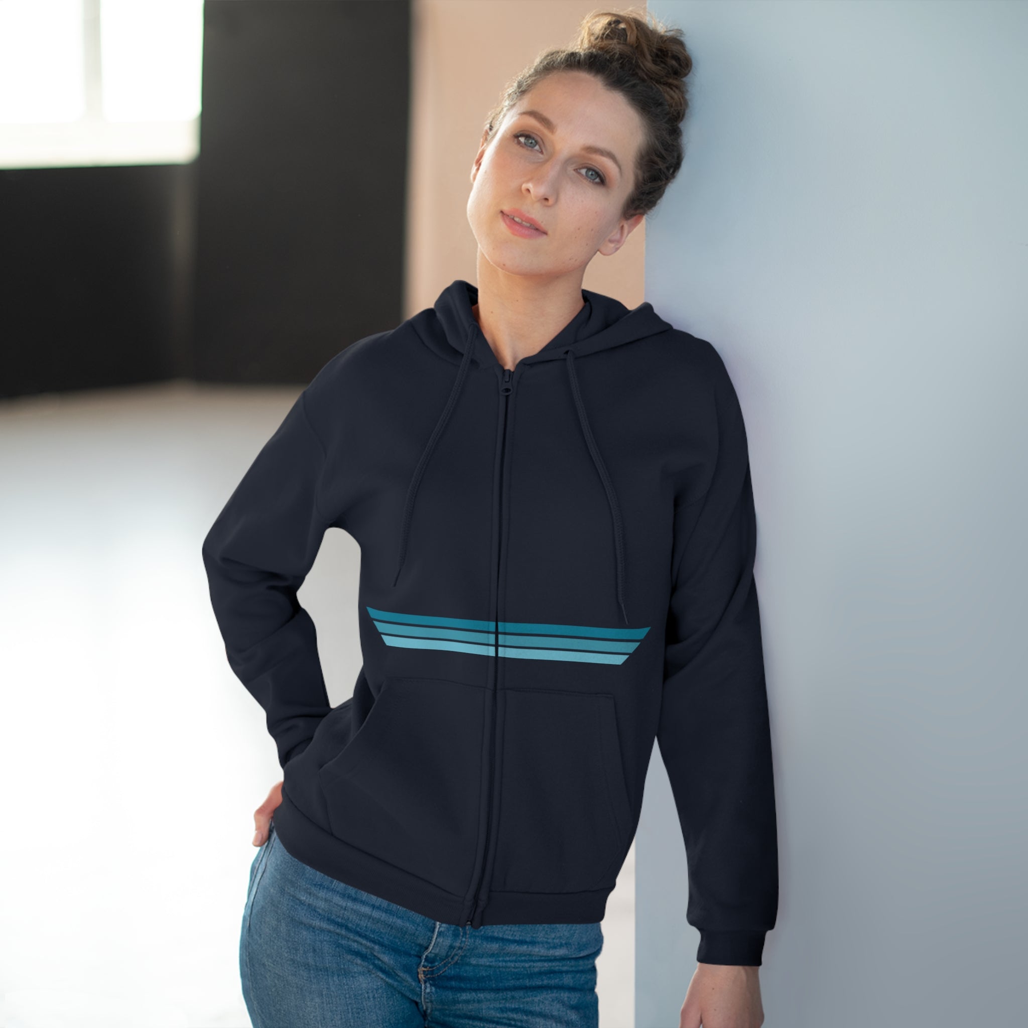 Unisex Hooded Zip Sweatshirt - Blue Dream