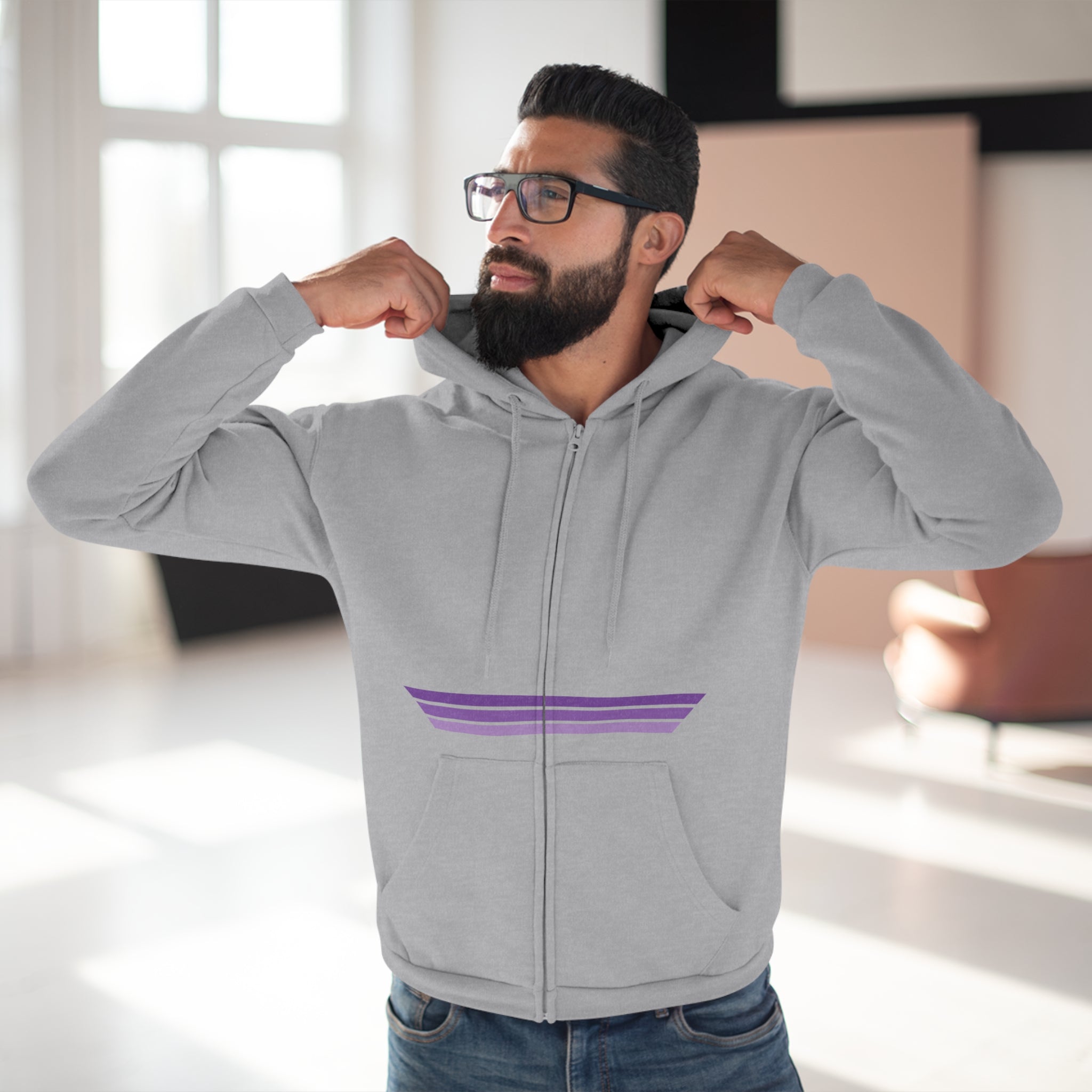 Unisex Hooded Zip Sweatshirt - Grape Ape