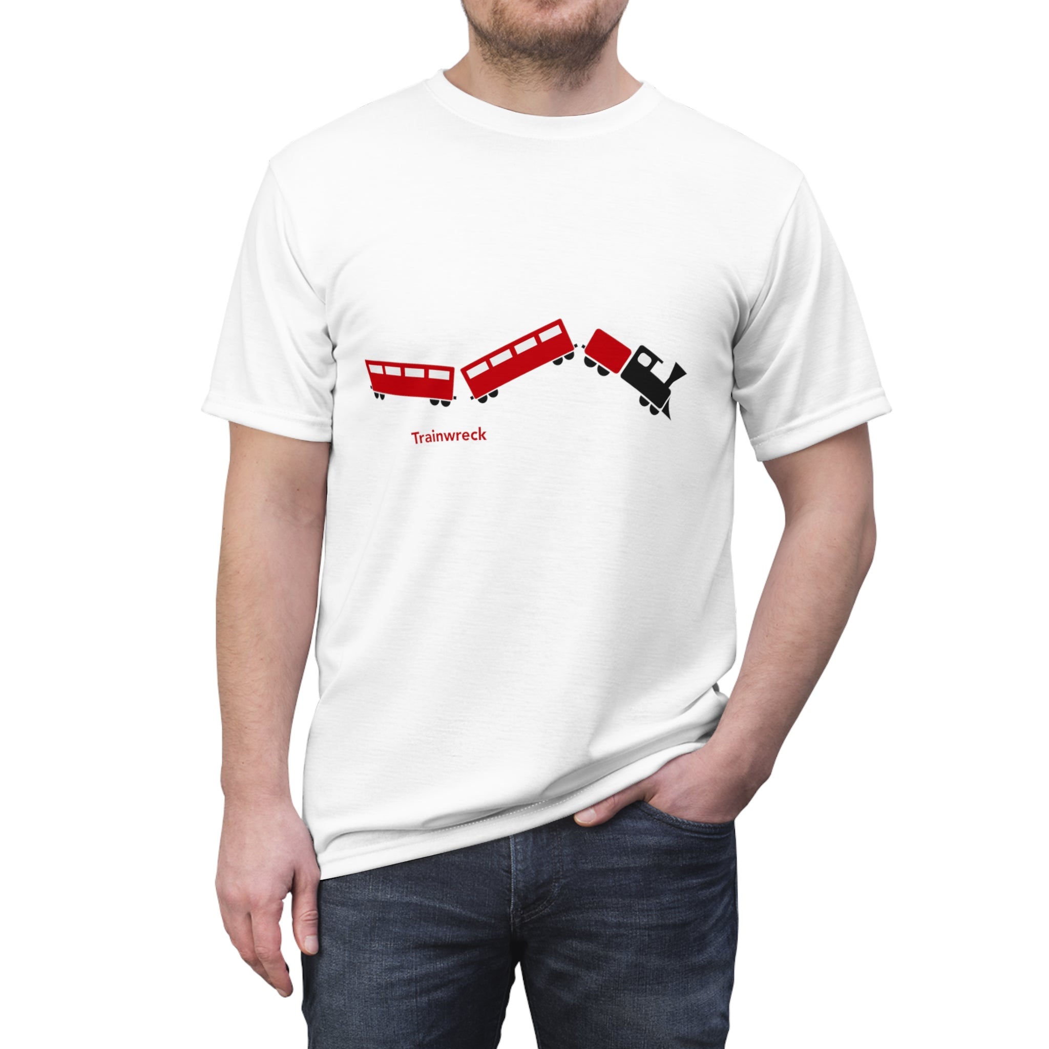 Unisex Cut & Sew Tee - Trainwreck