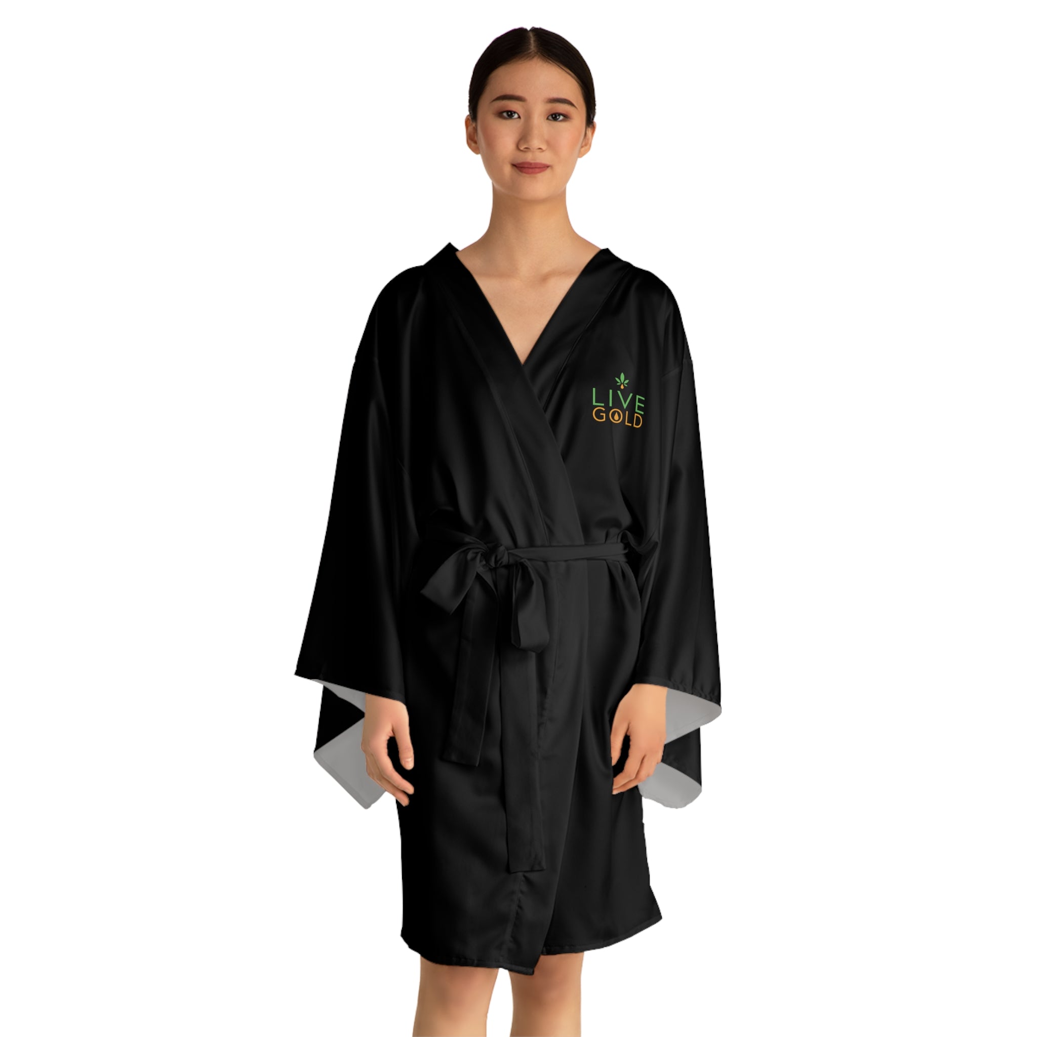 Long Sleeve Kimono Robe - GOLD