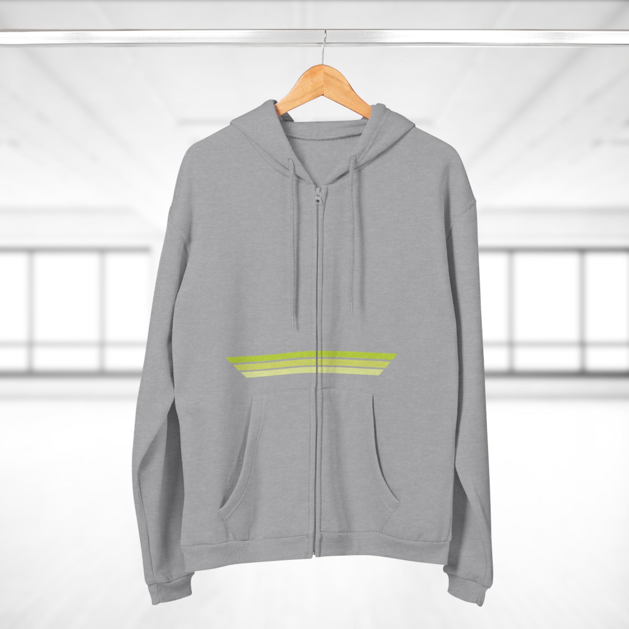 Unisex Hooded Zip Sweatshirt - Green Crack