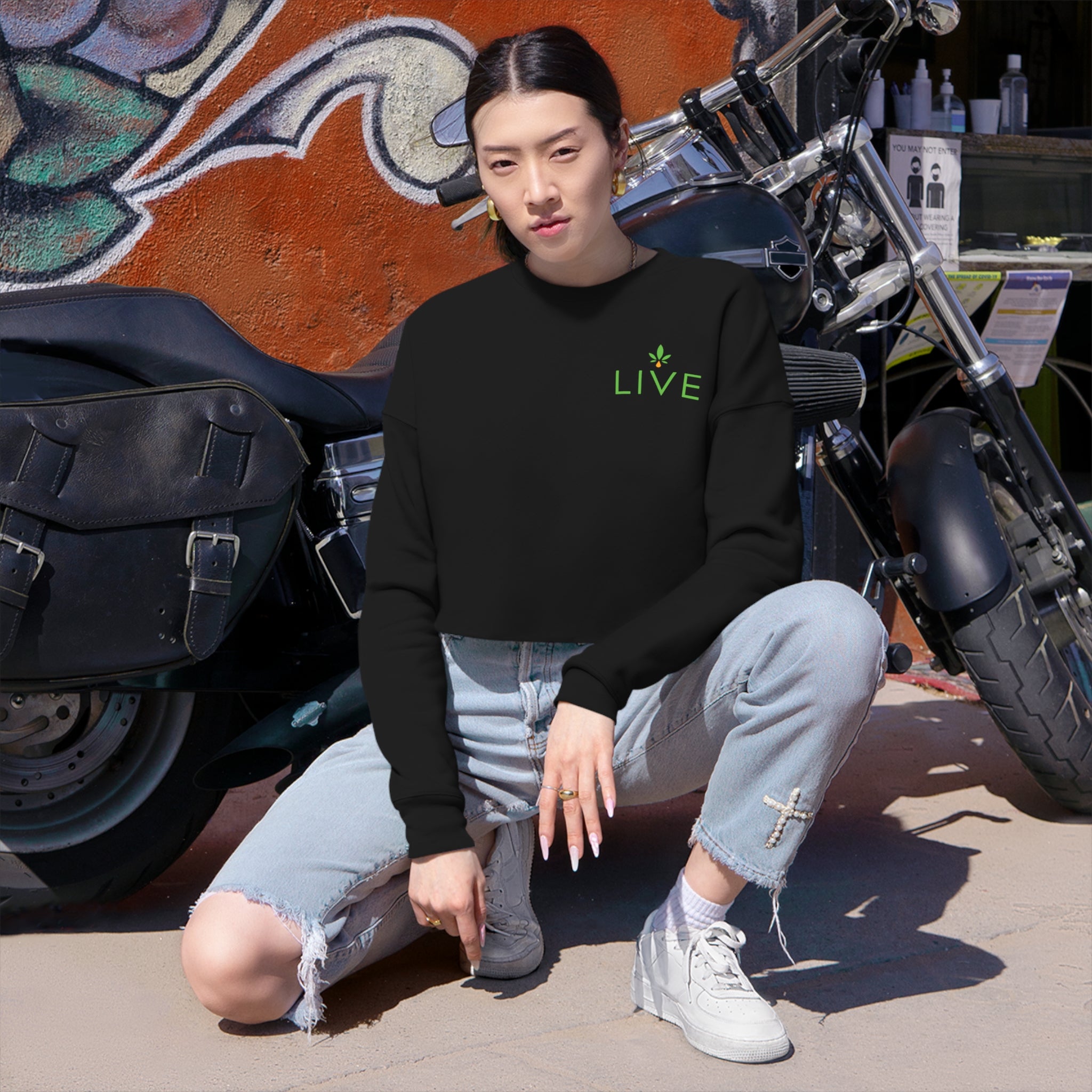Women's Cropped Sweatshirt - LIVE