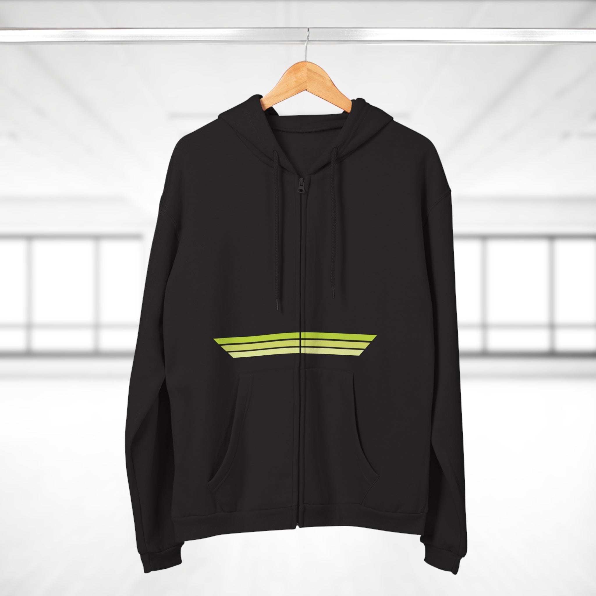 Unisex Hooded Zip Sweatshirt - Green Crack