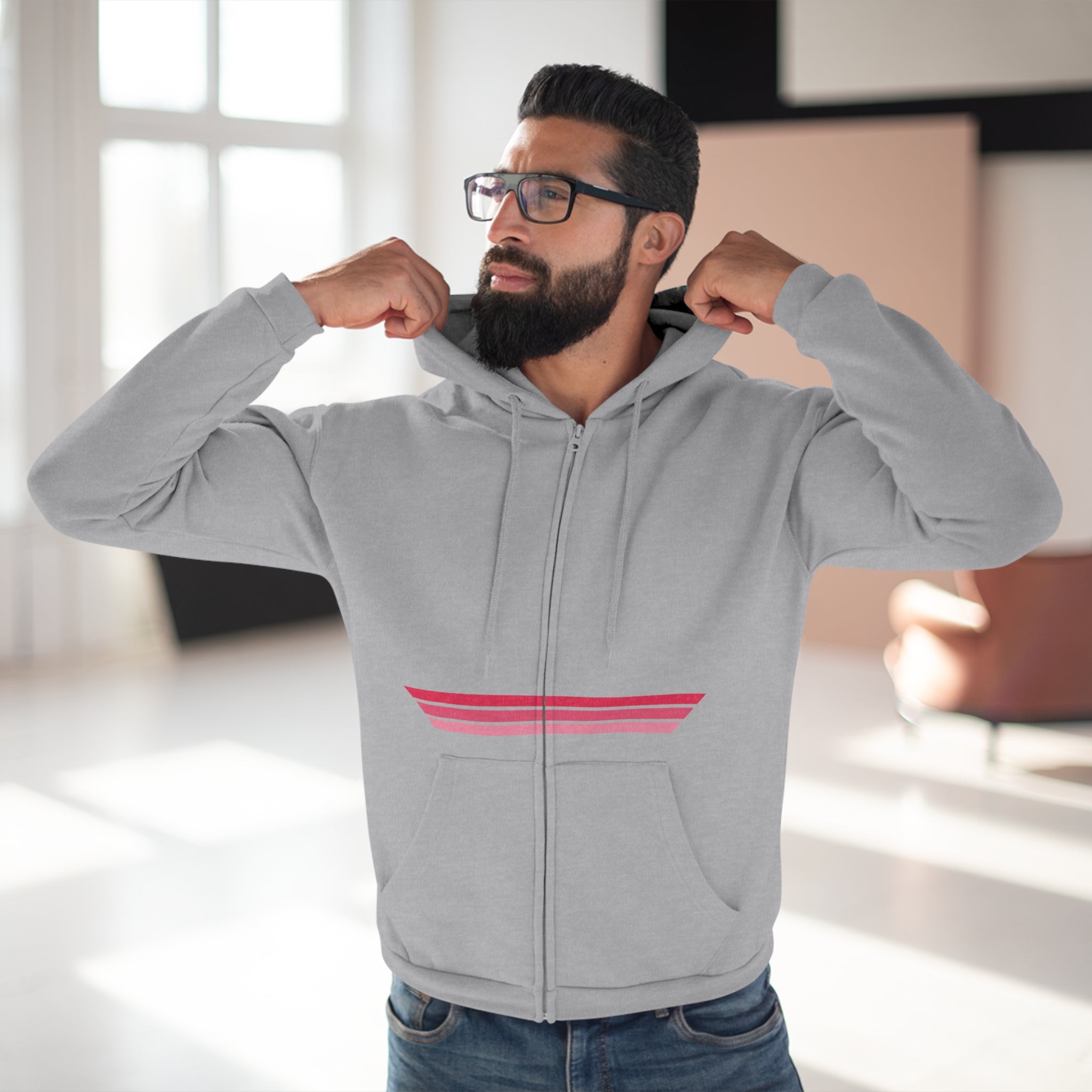 Unisex Hooded Zip Sweatshirt - Sour Cherry
