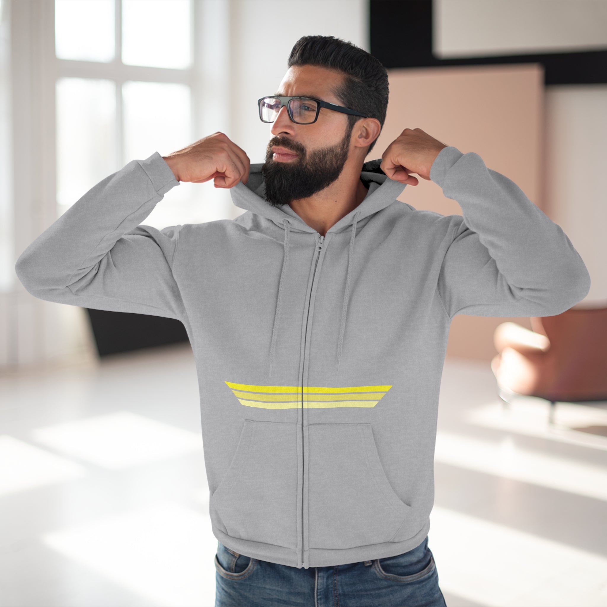 Unisex Hooded Zip Sweatshirt - Lemon Skunk
