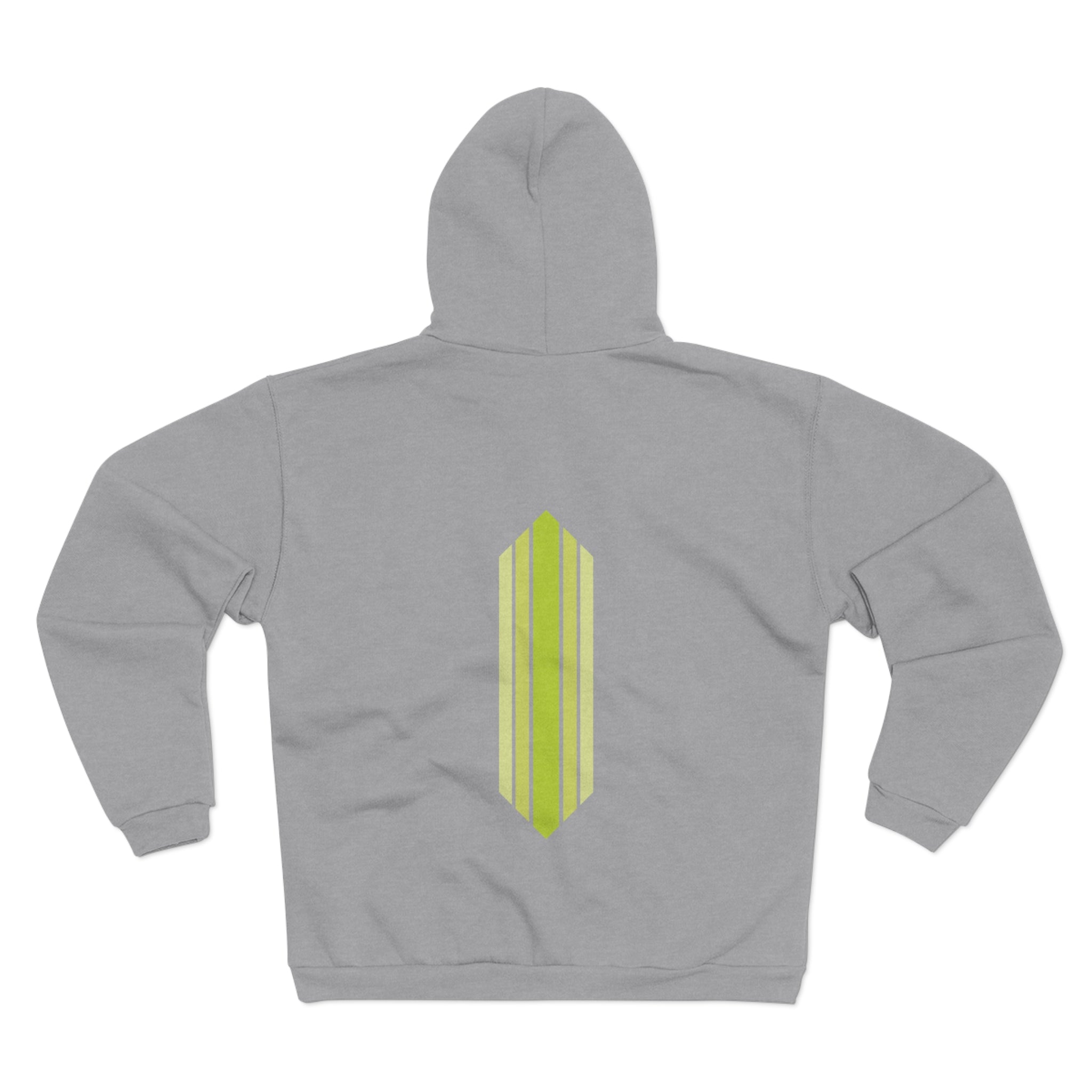 Unisex Hooded Zip Sweatshirt - Green Crack