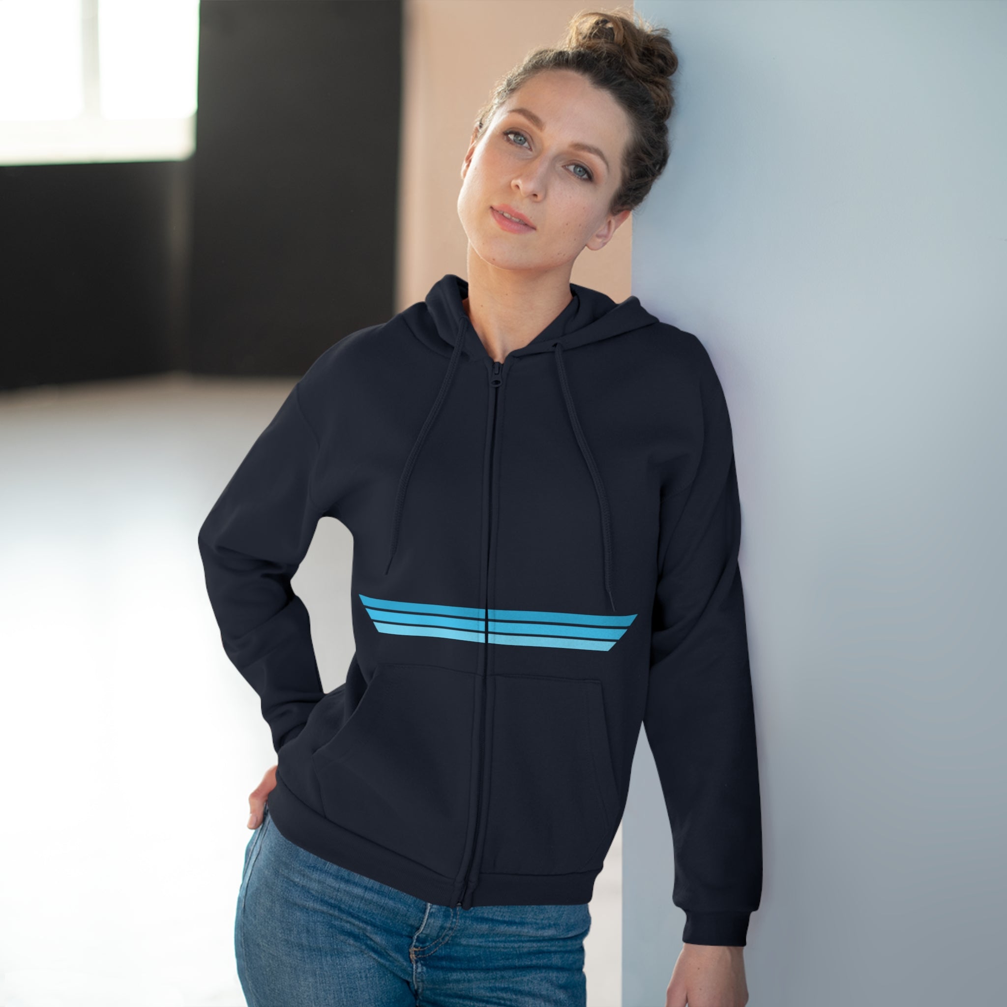 Unisex Hooded Zip Sweatshirt - Cotton Candy
