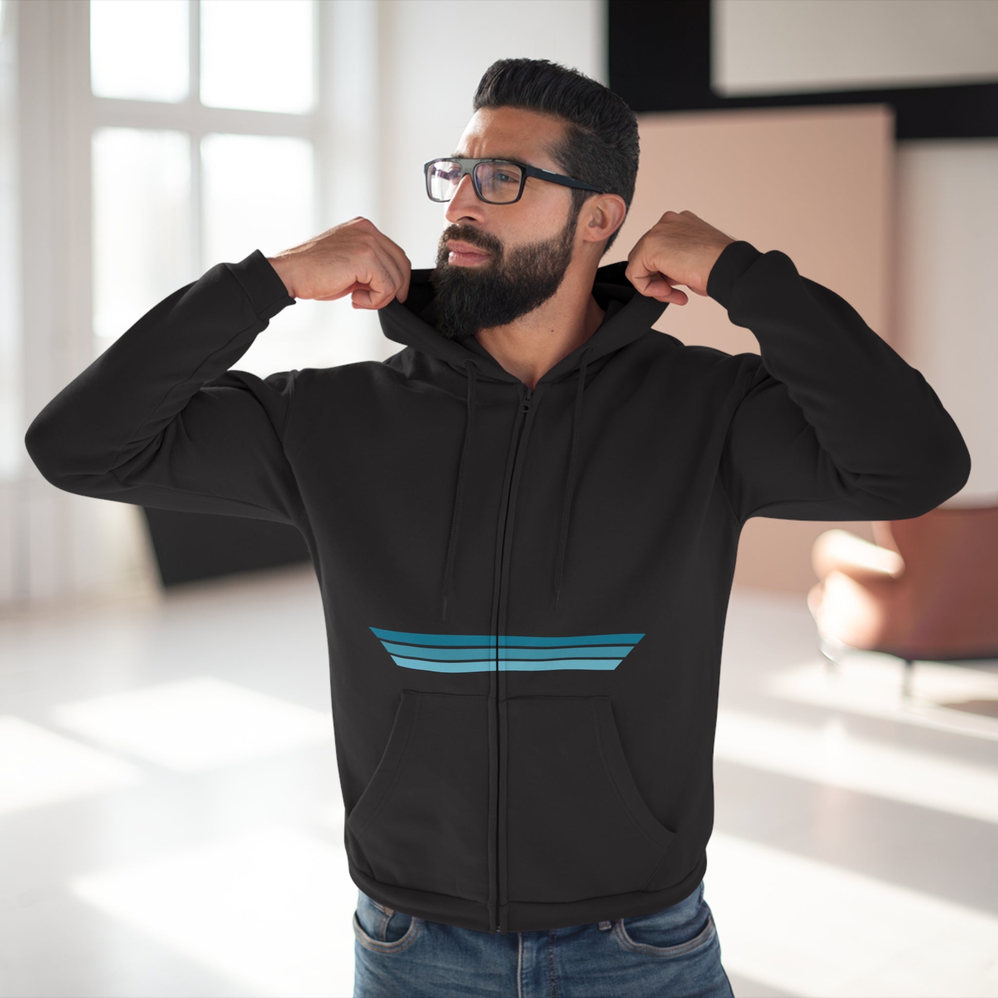 Unisex Hooded Zip Sweatshirt - Blue Dream