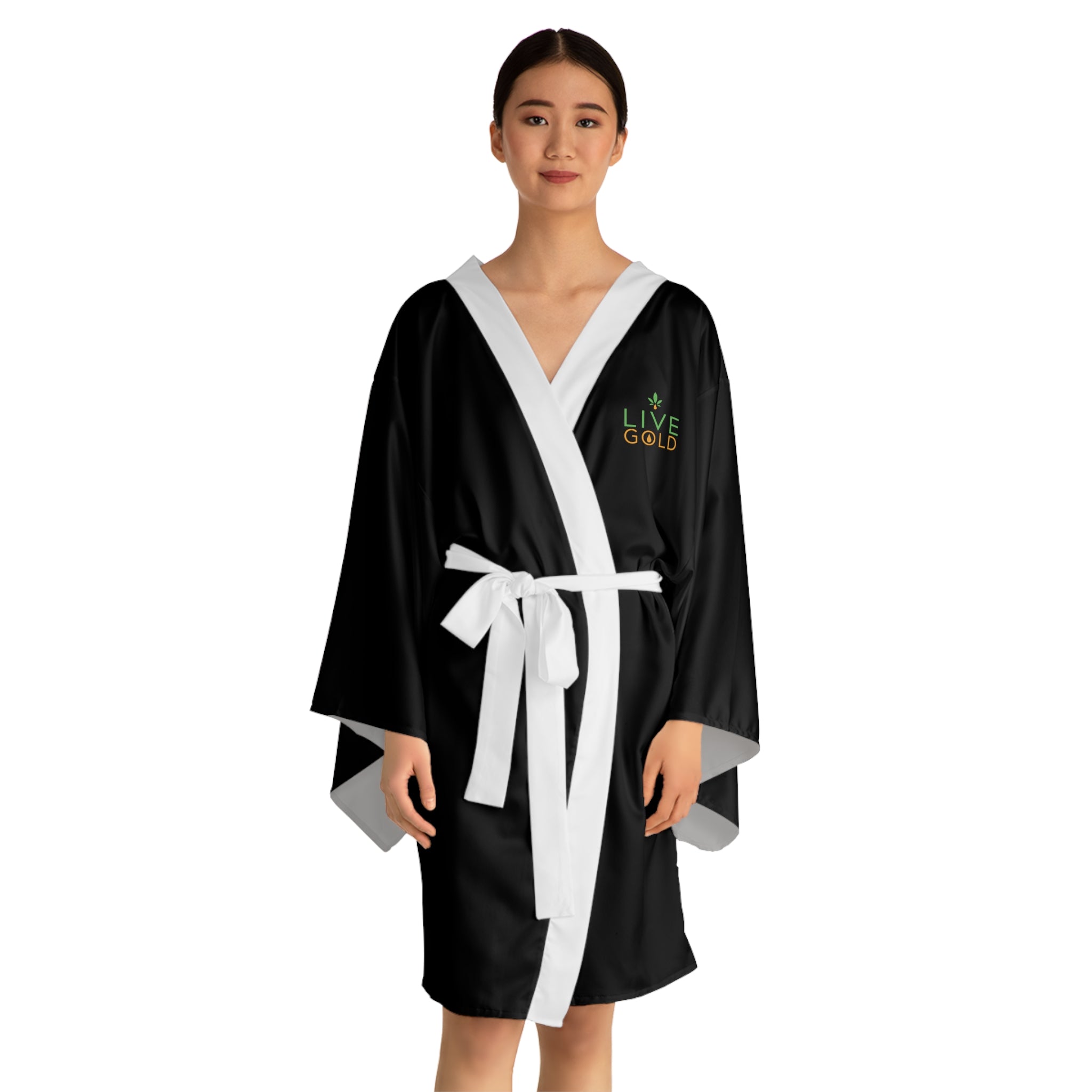 Long Sleeve Kimono Robe - GOLD