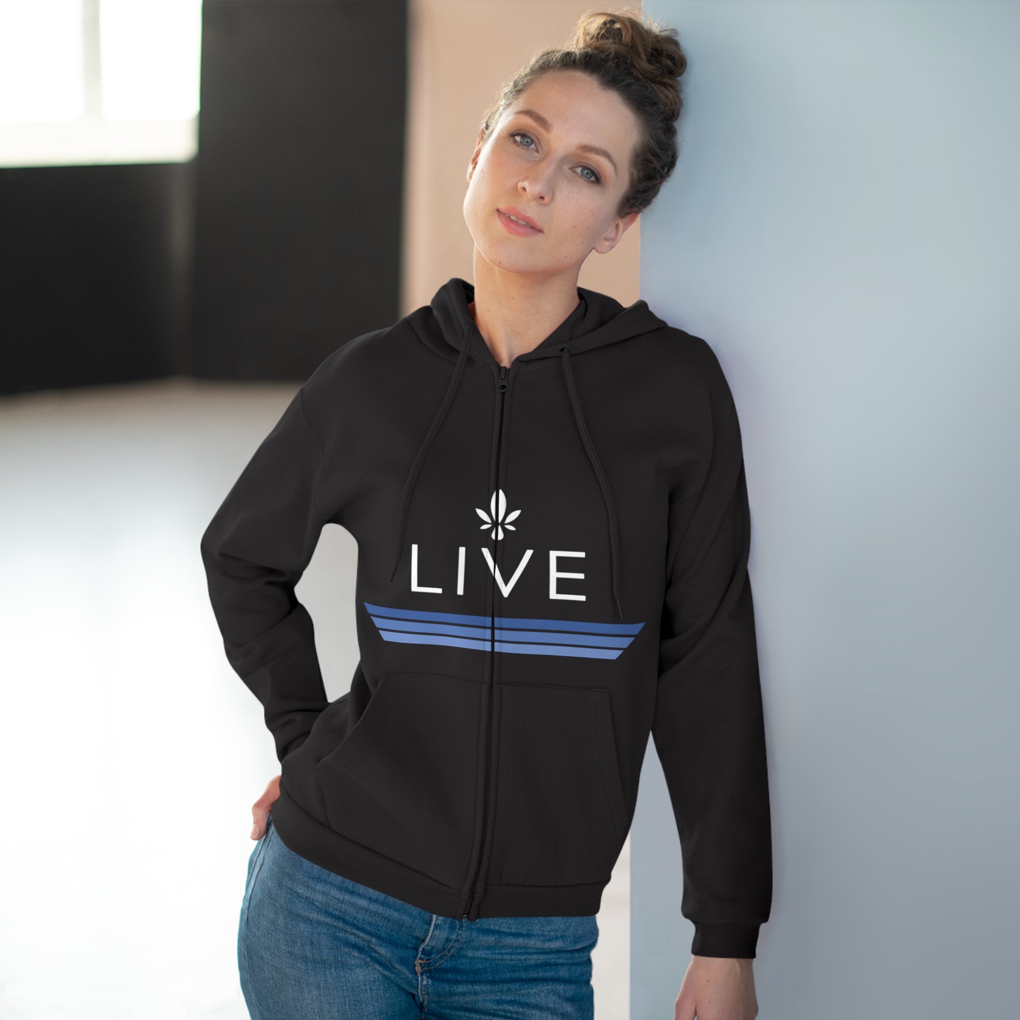 Unisex Hooded Zip Sweatshirt - Blueberry KUSH
