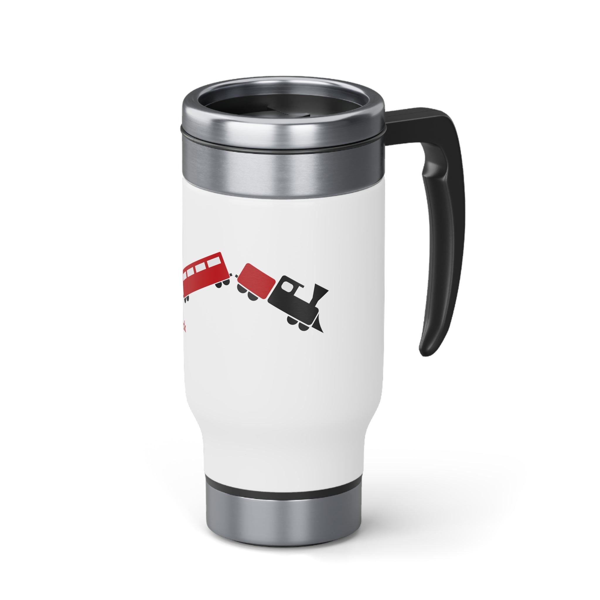 Stainless Steel Travel Mug with Handle, 14oz - Trainwreck