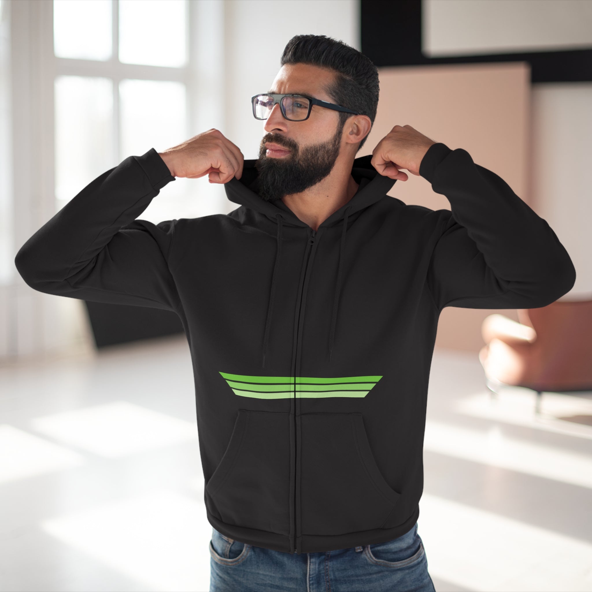 Unisex Hooded Zip Sweatshirt - Lime OG