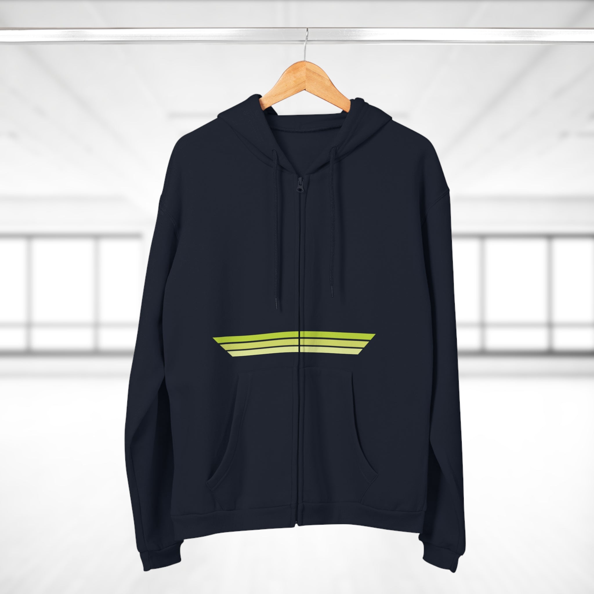 Unisex Hooded Zip Sweatshirt - Green Crack
