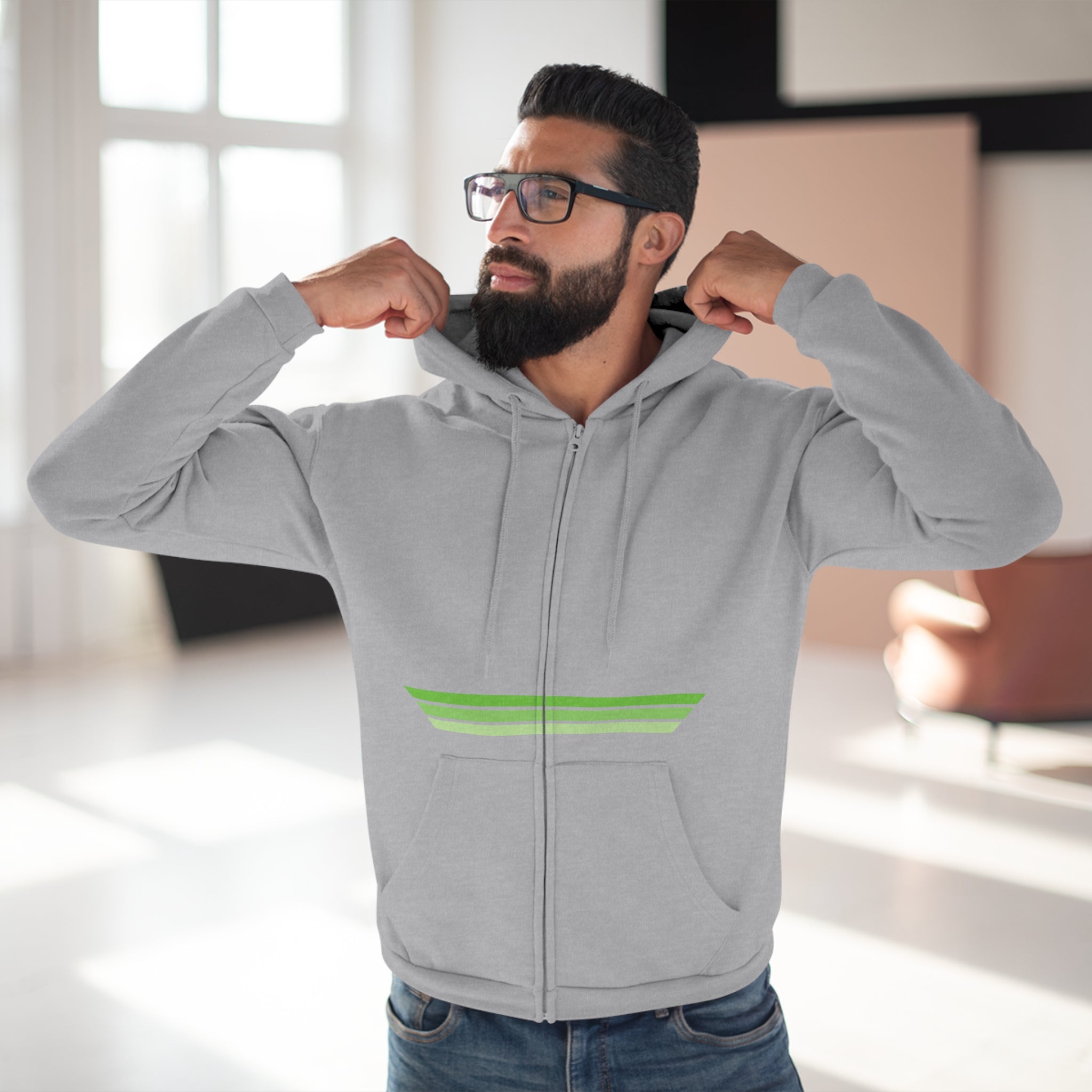 Unisex Hooded Zip Sweatshirt - Lime OG