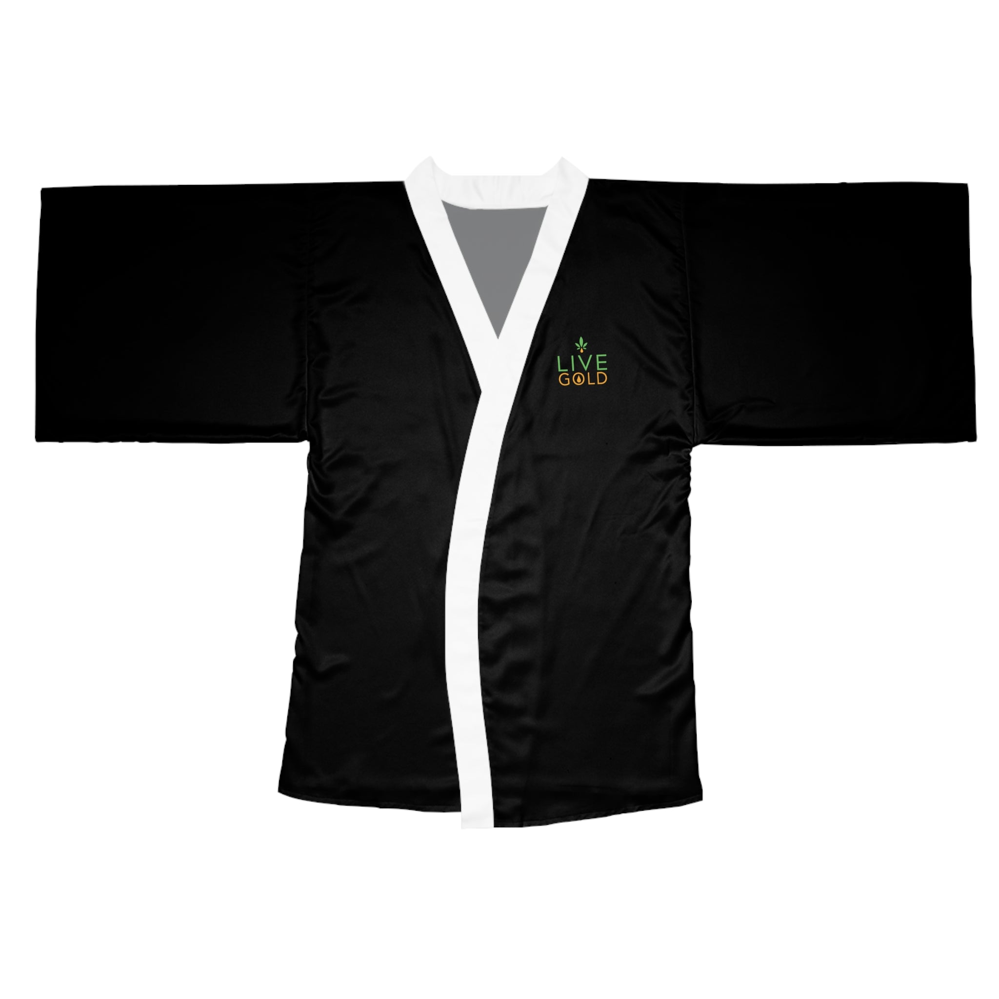 Long Sleeve Kimono Robe - GOLD