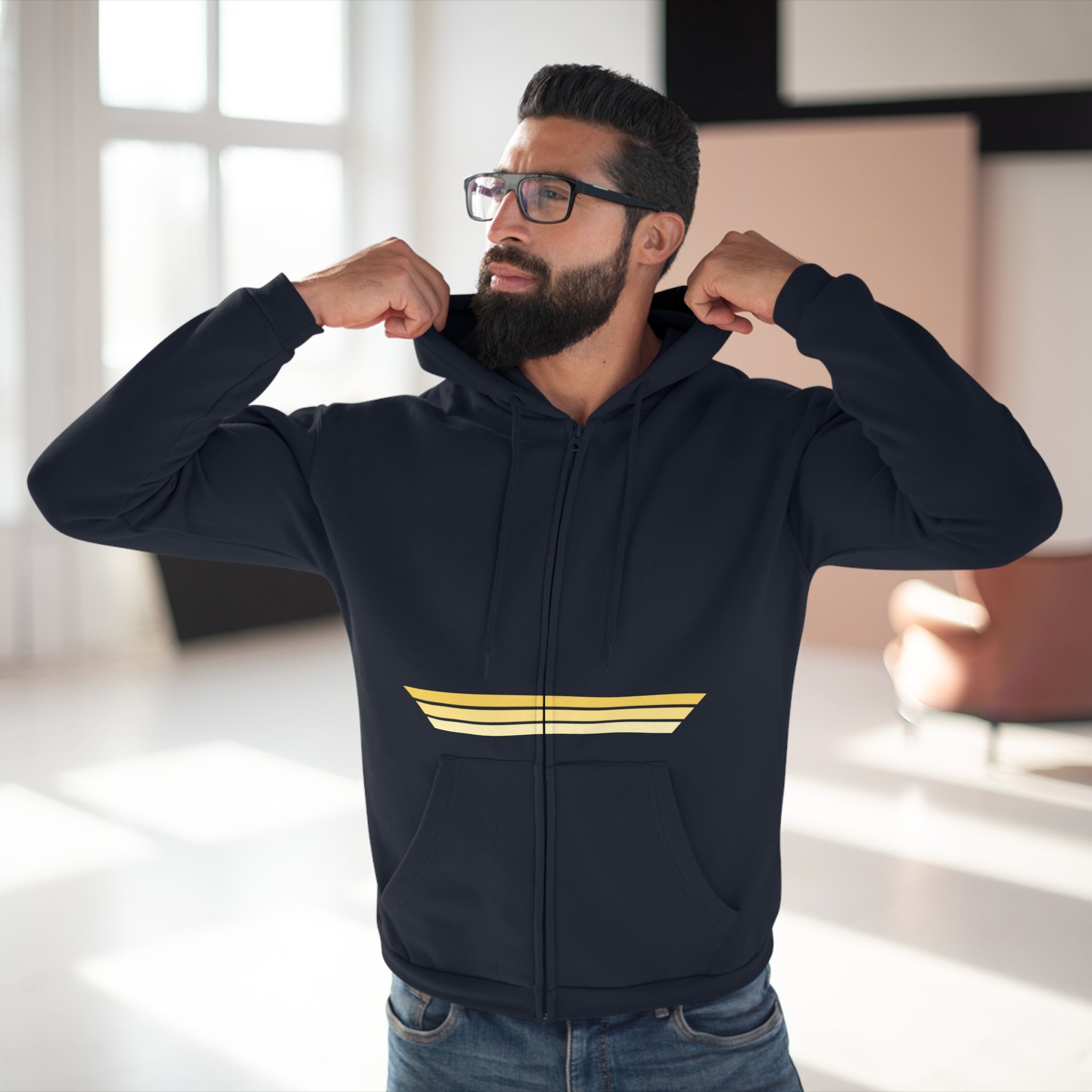 Unisex Hooded Zip Sweatshirt - Mimosa