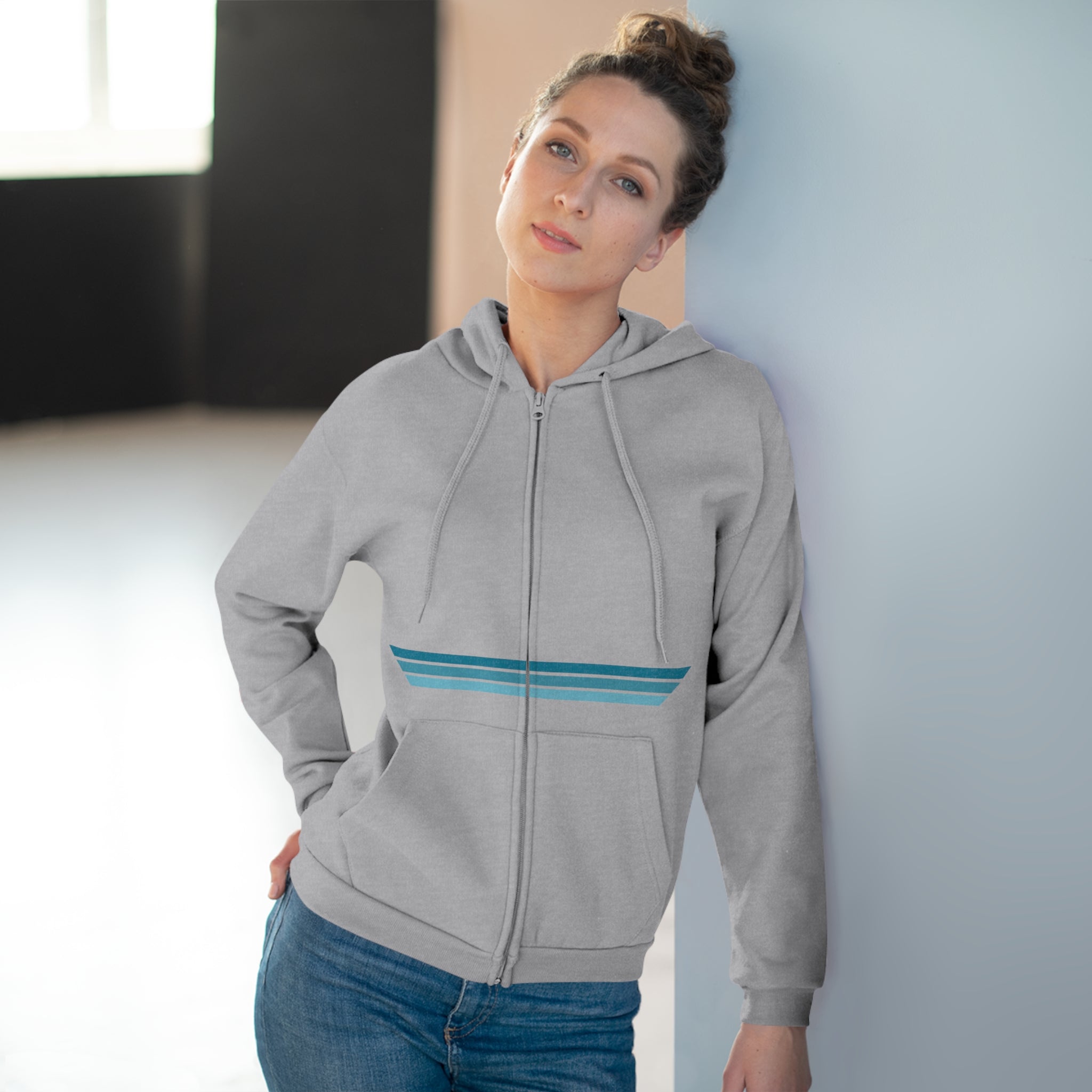 Unisex Hooded Zip Sweatshirt - Blue Dream