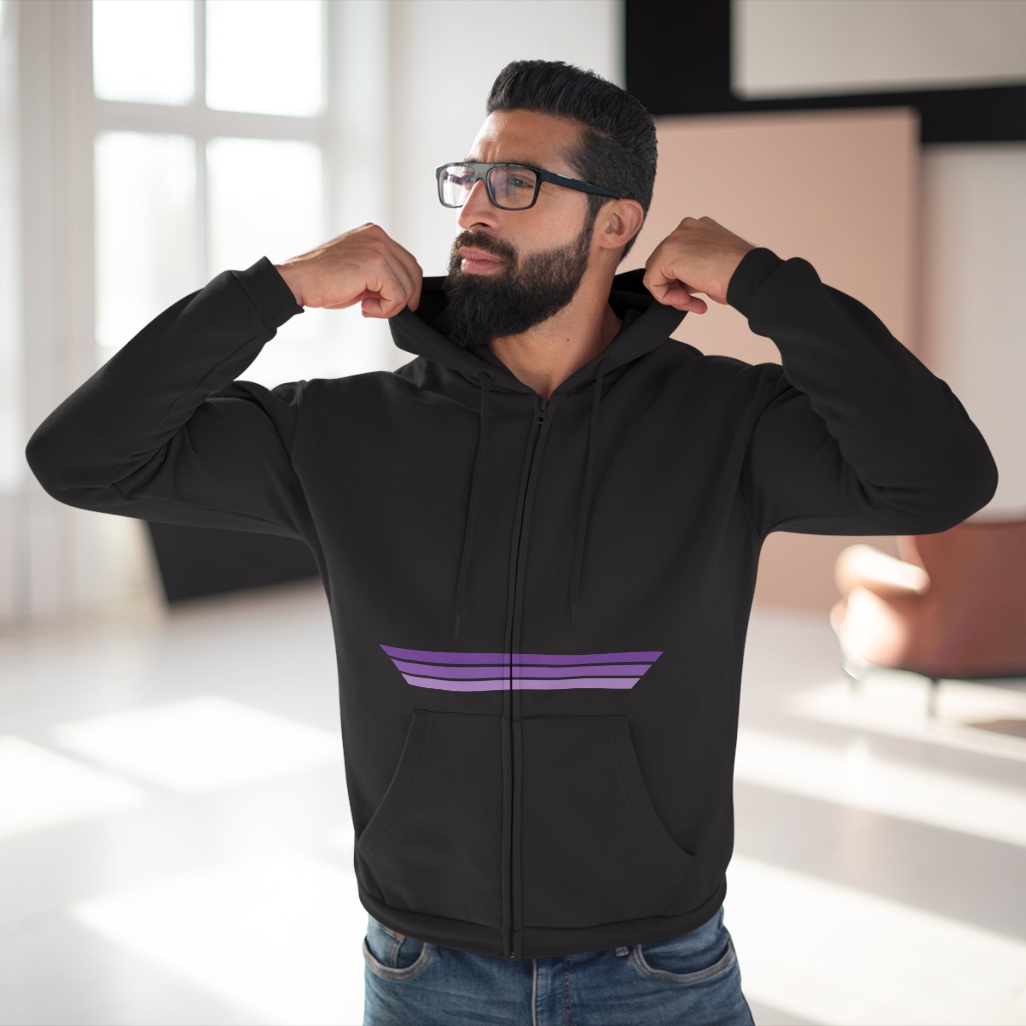 Unisex Hooded Zip Sweatshirt - Grape Ape