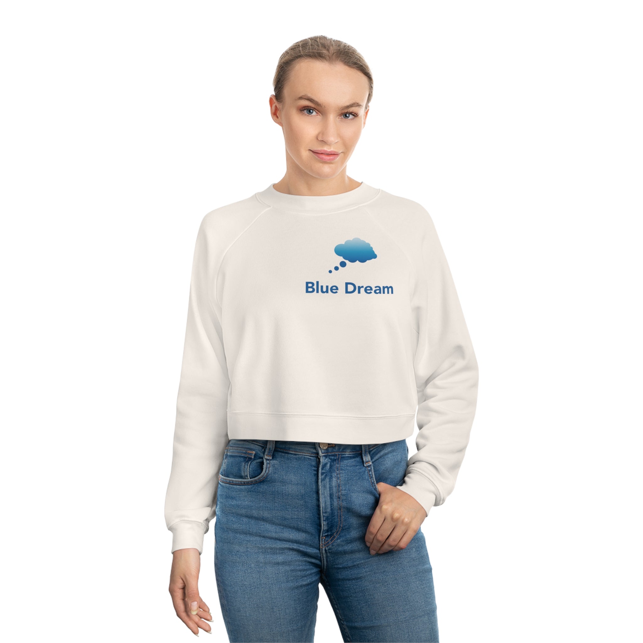 Women's Cropped Fleece Pullover - Blue Dream