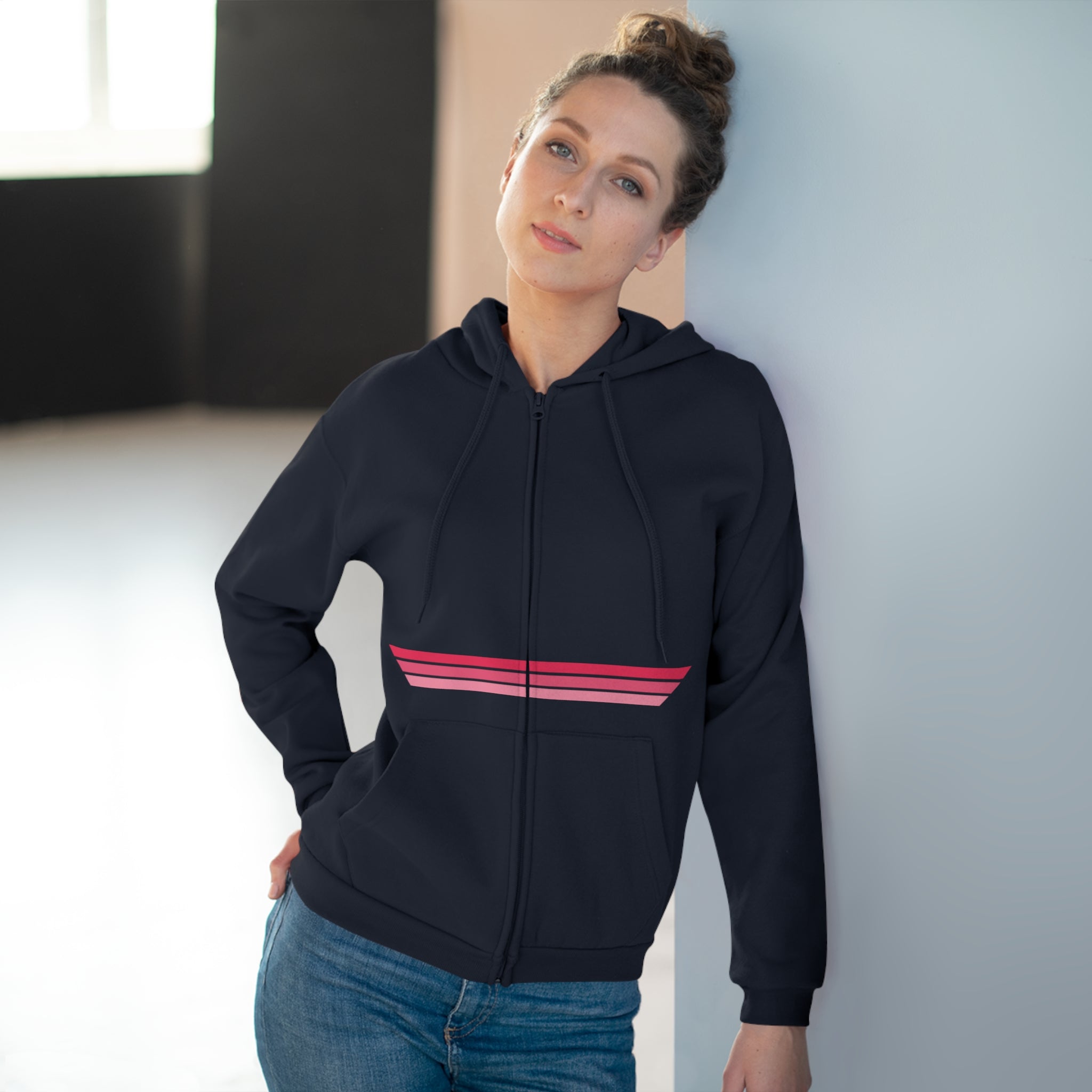 Unisex Hooded Zip Sweatshirt - Sour Cherry