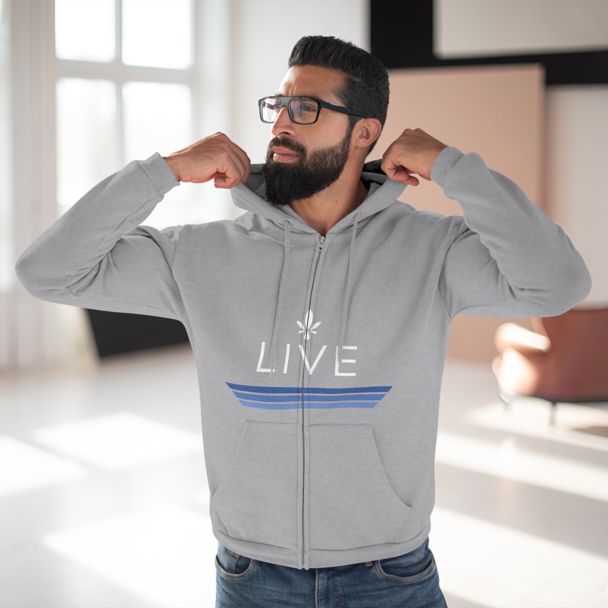 Unisex Hooded Zip Sweatshirt - Blueberry KUSH