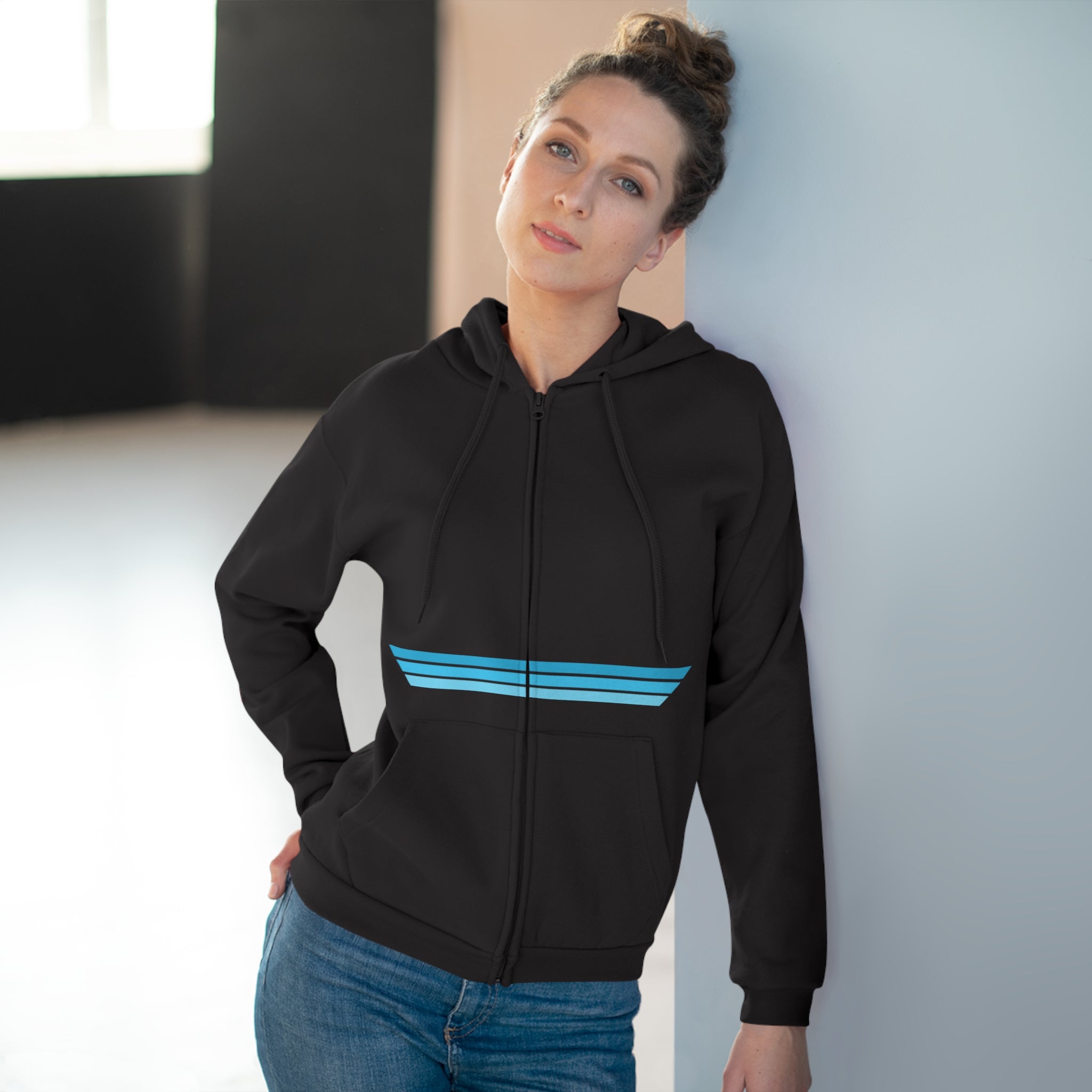 Unisex Hooded Zip Sweatshirt - Cotton Candy