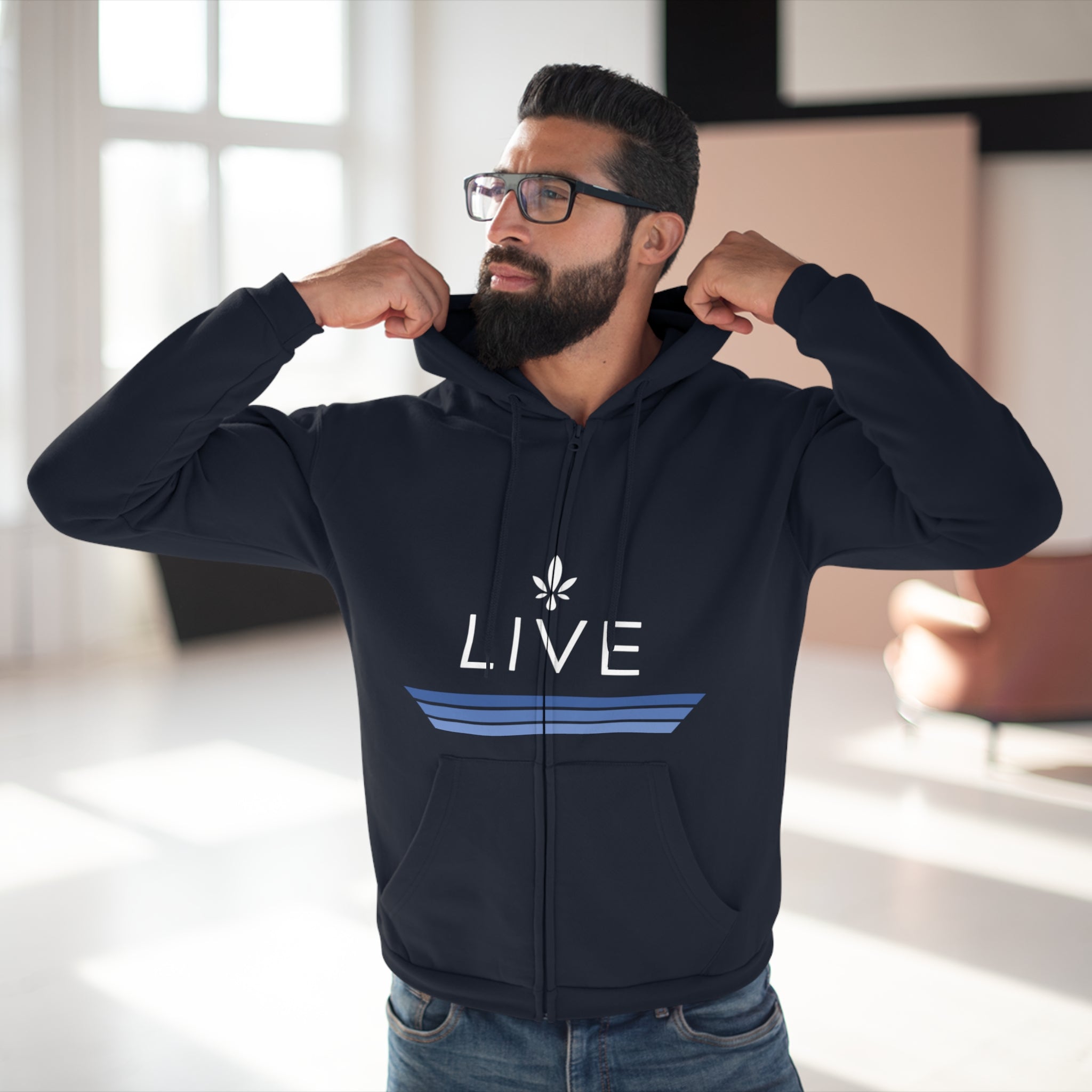 Unisex Hooded Zip Sweatshirt - Blueberry KUSH