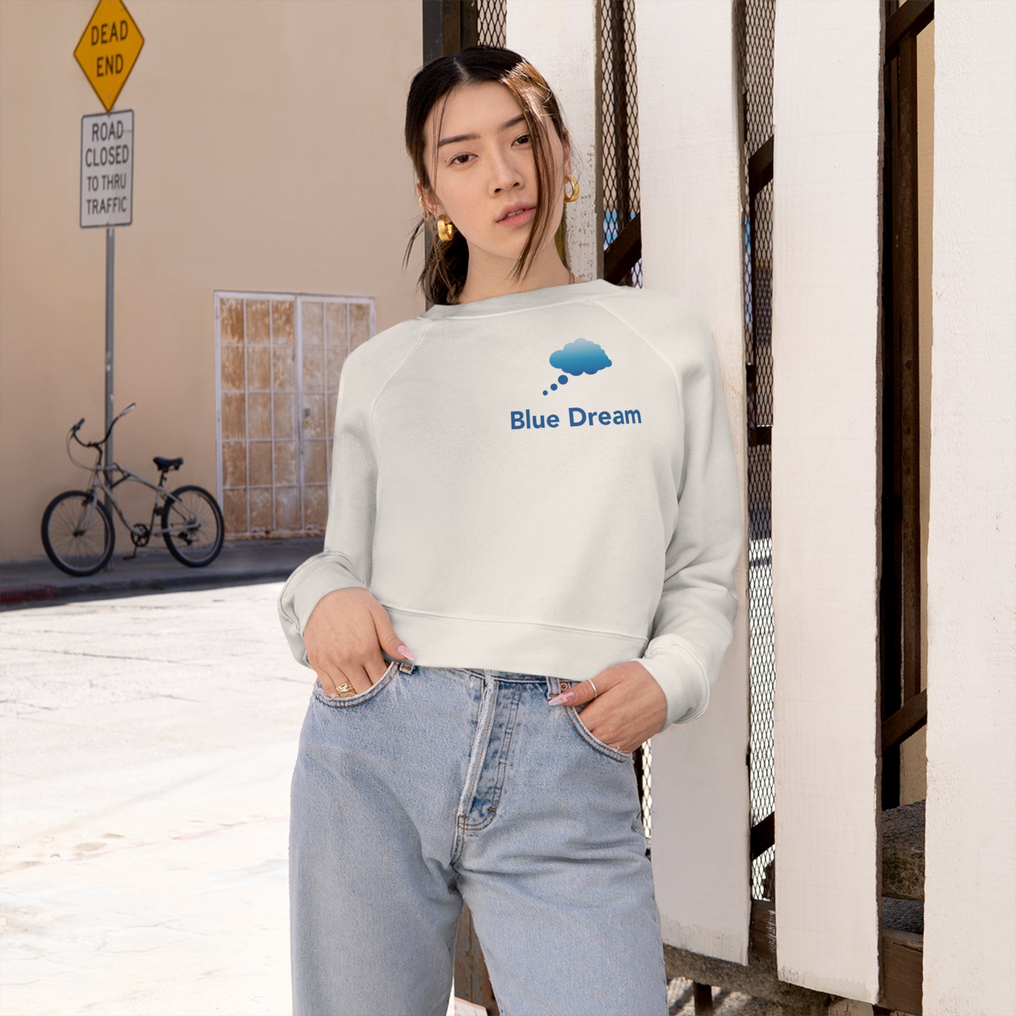 Women's Cropped Fleece Pullover - Blue Dream