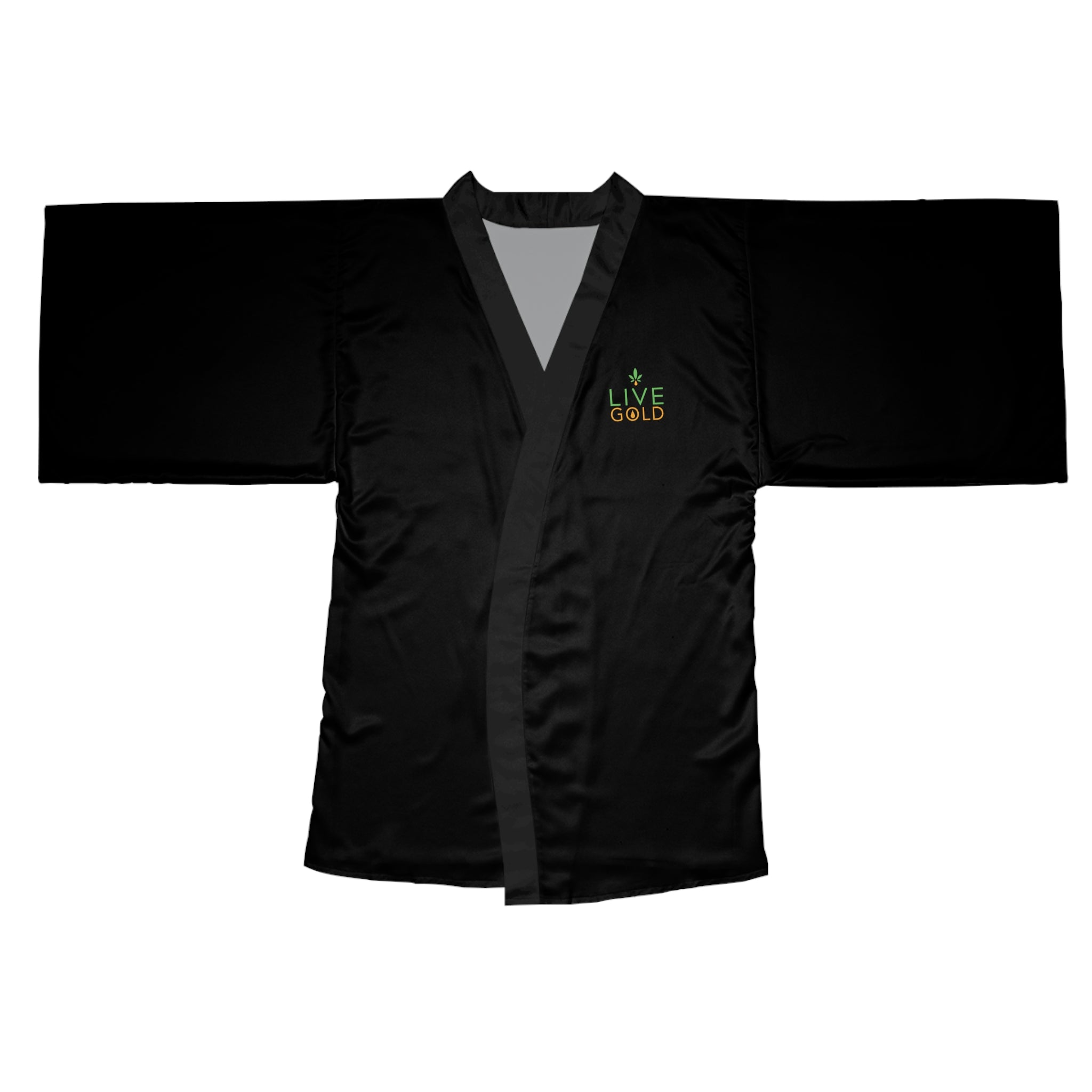 Long Sleeve Kimono Robe - GOLD