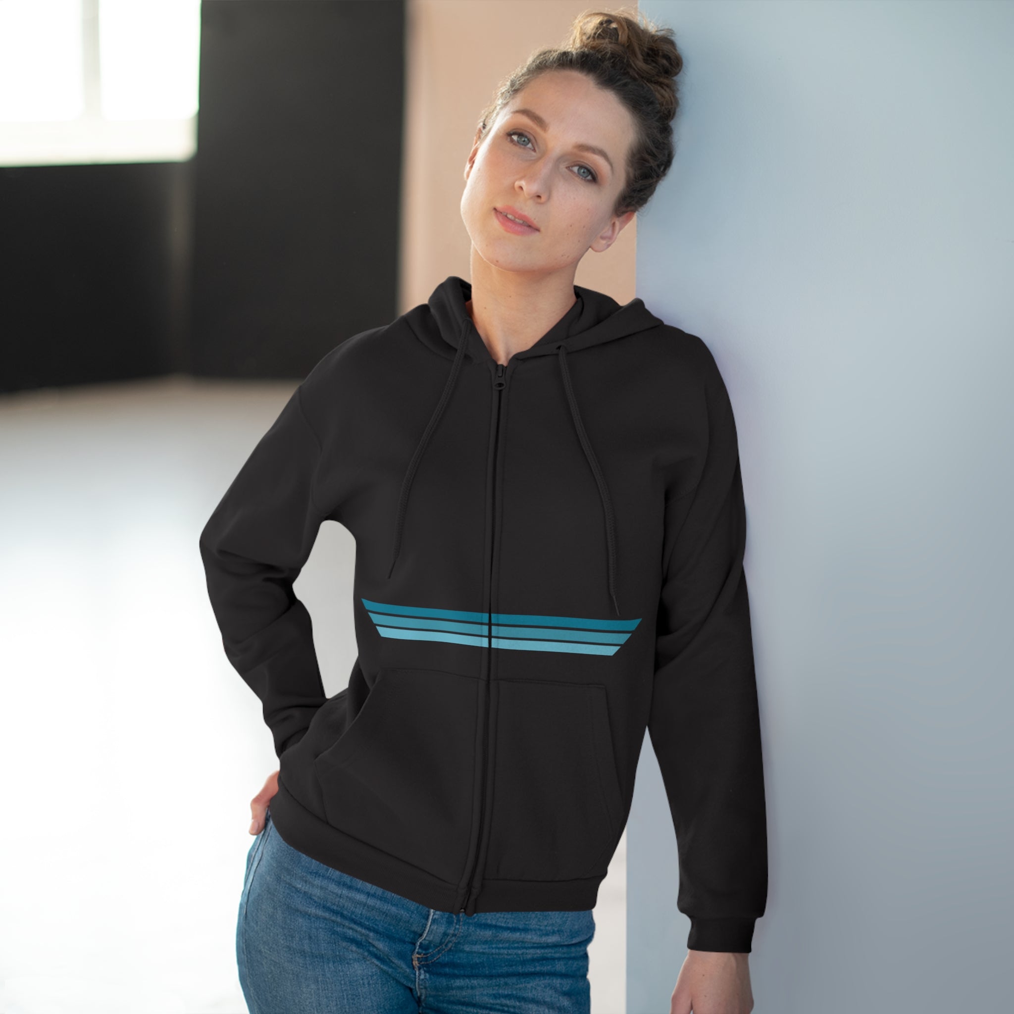 Unisex Hooded Zip Sweatshirt - Blue Dream
