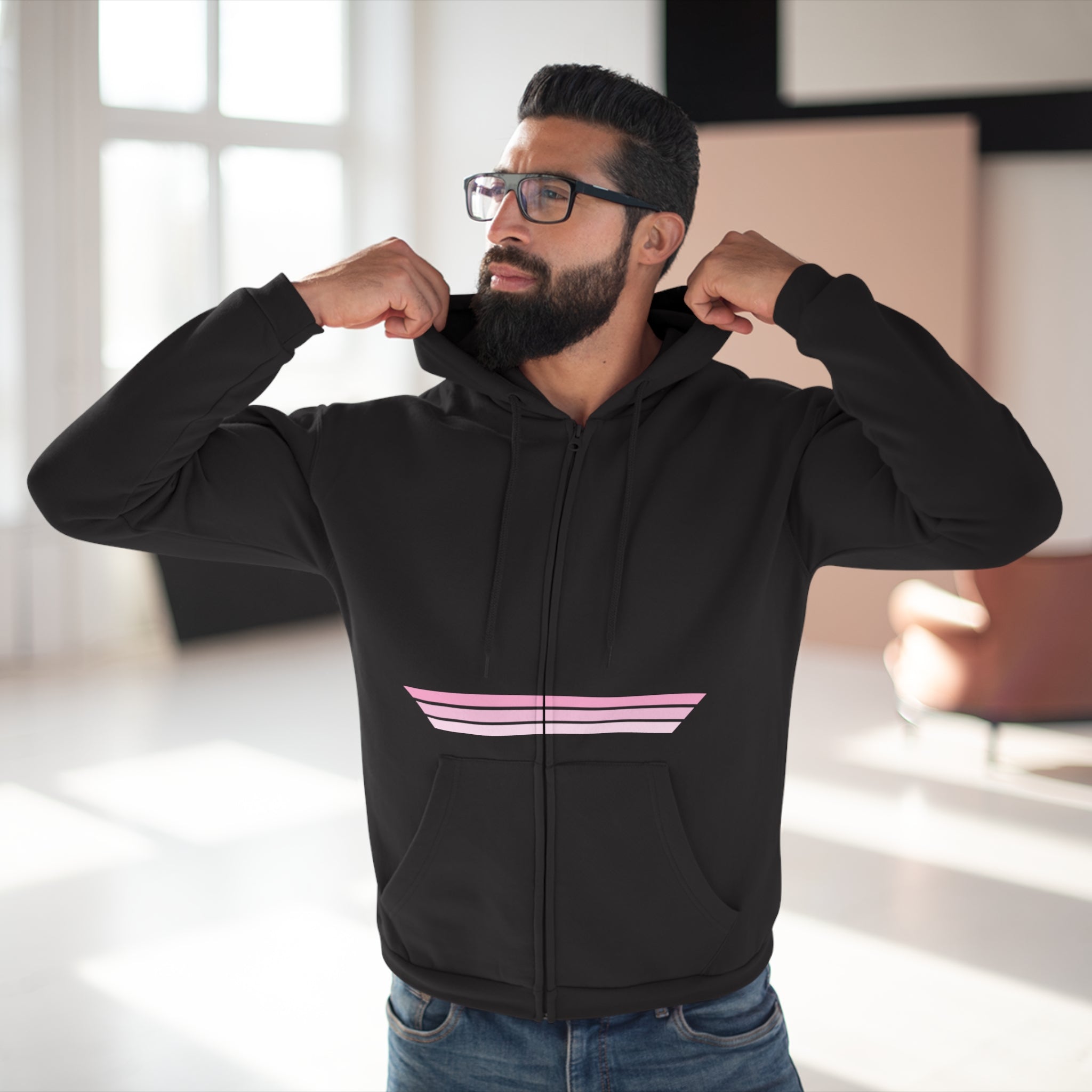 Unisex Hooded Zip Sweatshirt - Bubblegum OG
