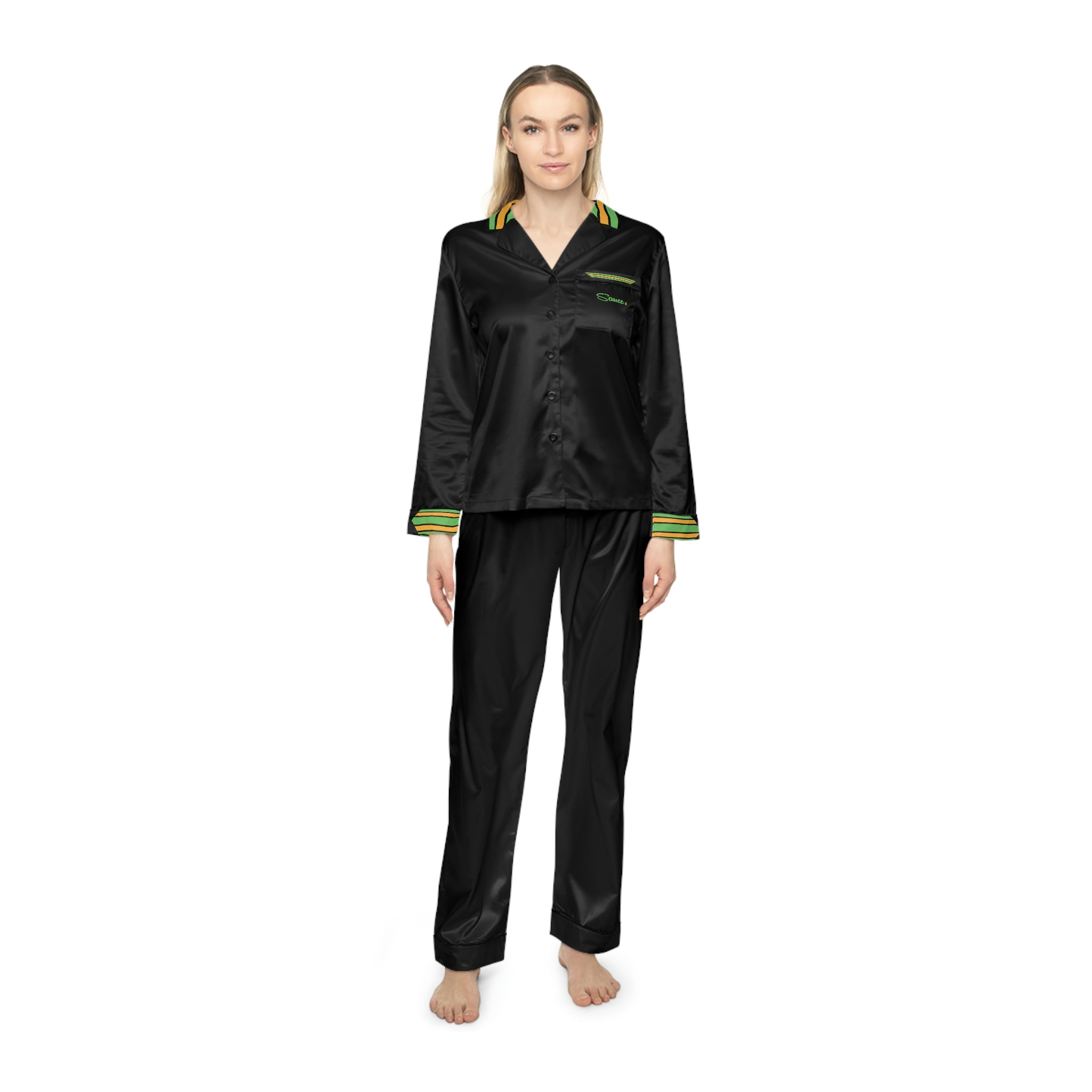 Women's Satin Pajamas (AOP) - SAUCE