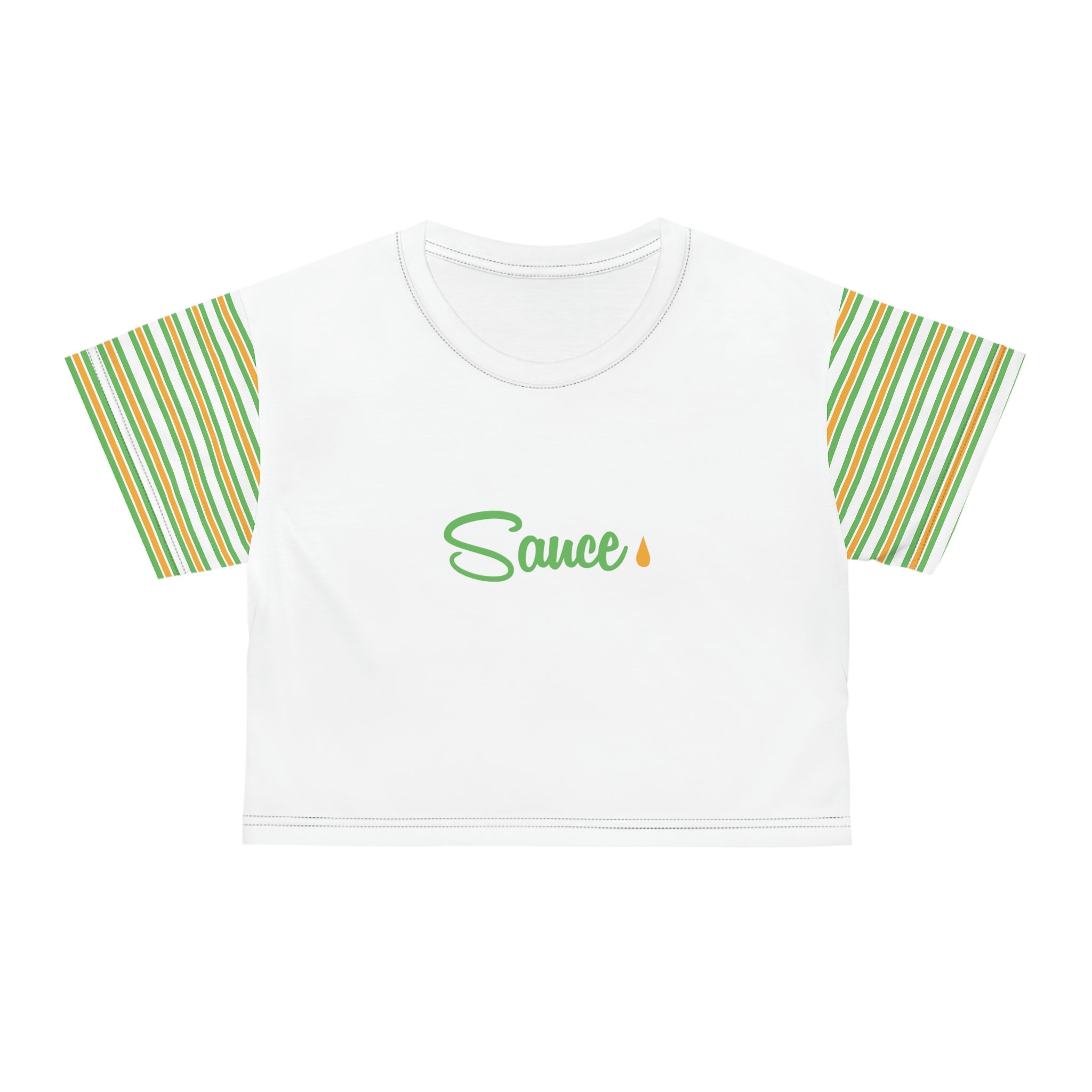 WHITE AOP Crop Tee - SAUCE