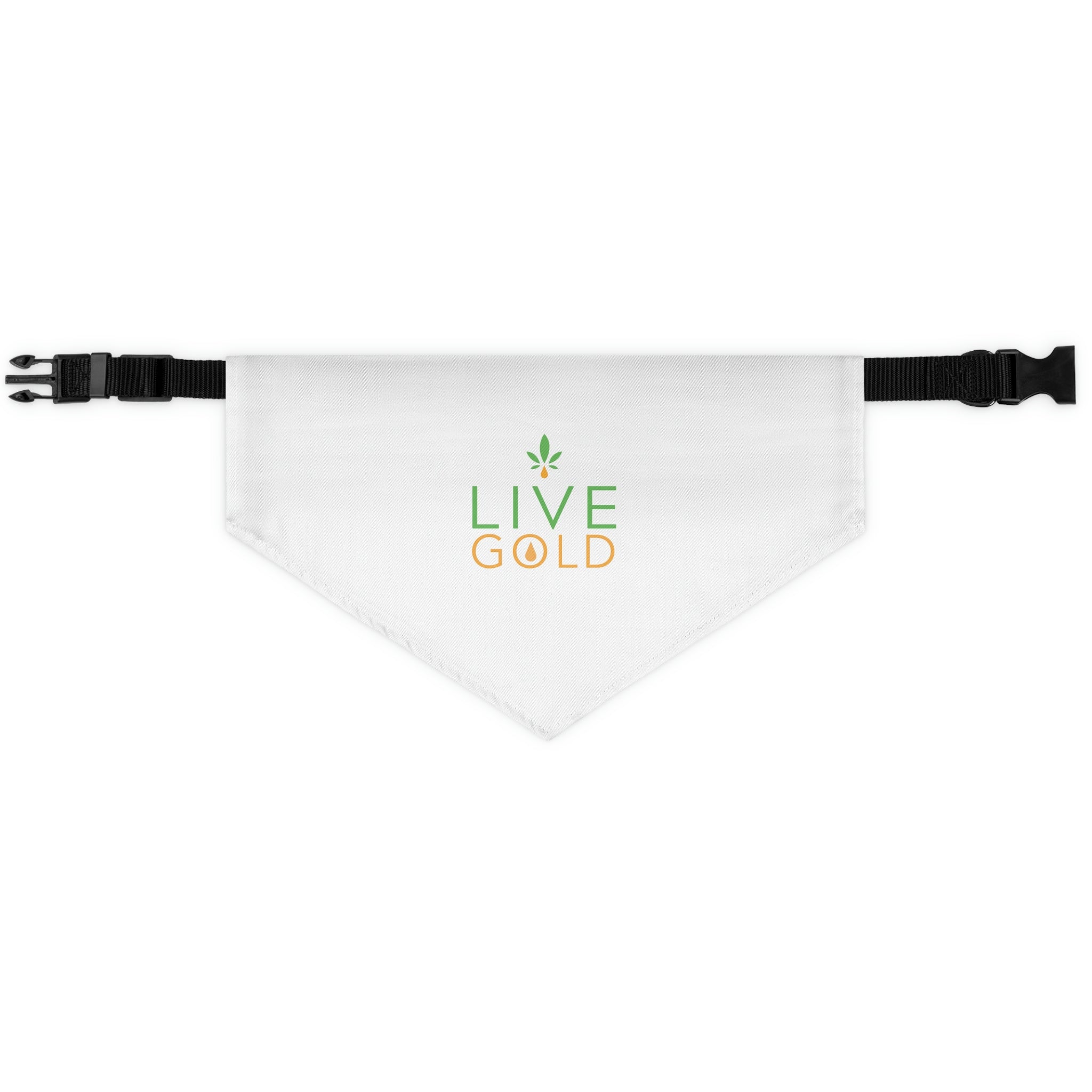 Pet Bandana Collar - GOLD (White)